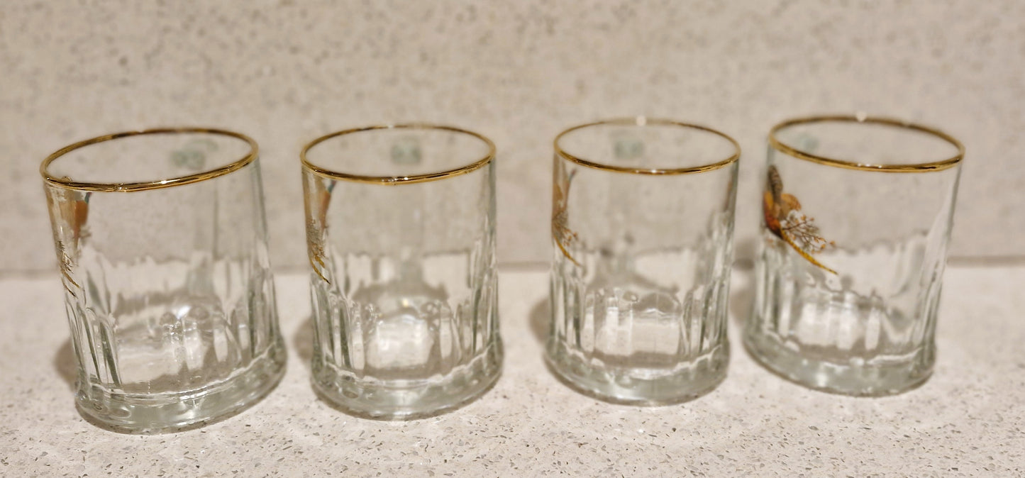 Bierglas mit Fasanen-Design, Fasanen-Pintglas, Fasanen-Krug, Jagd, Britisch, vergoldeter Rand, Geschenk