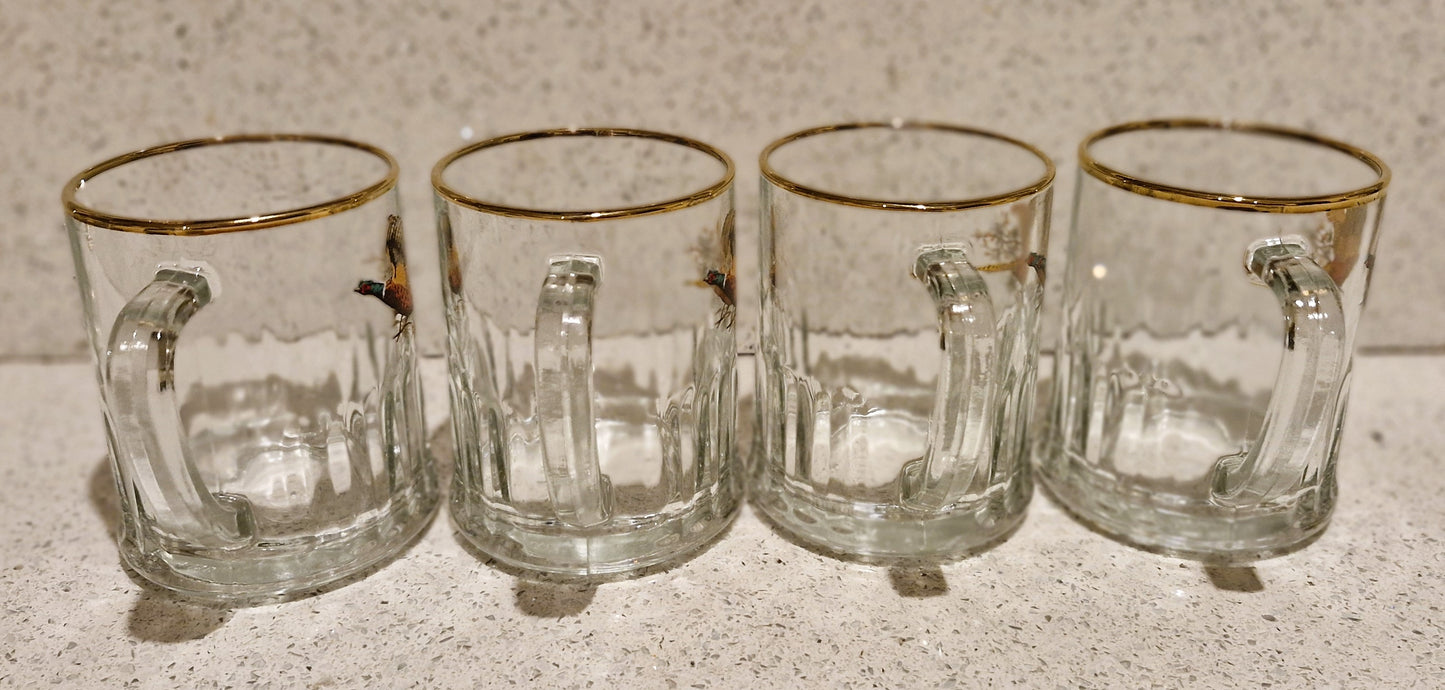 Bierglas mit Fasanen-Design, Fasanen-Pintglas, Fasanen-Krug, Jagd, Britisch, vergoldeter Rand, Geschenk