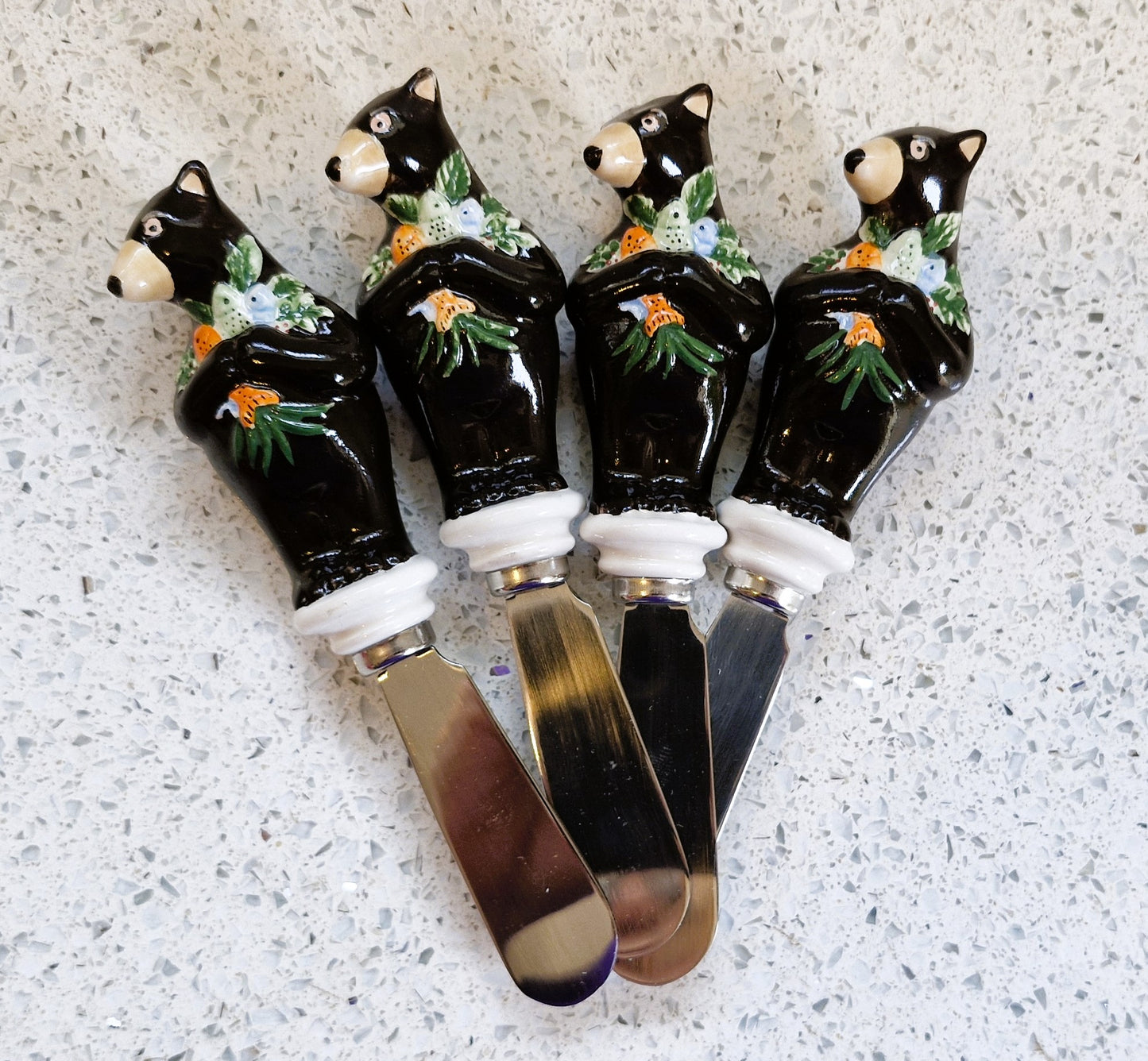 Vintage Bear Butter spreaders, Quirky, Novelty, Bear, Butter Knives, Bear, Gift, Ceramic