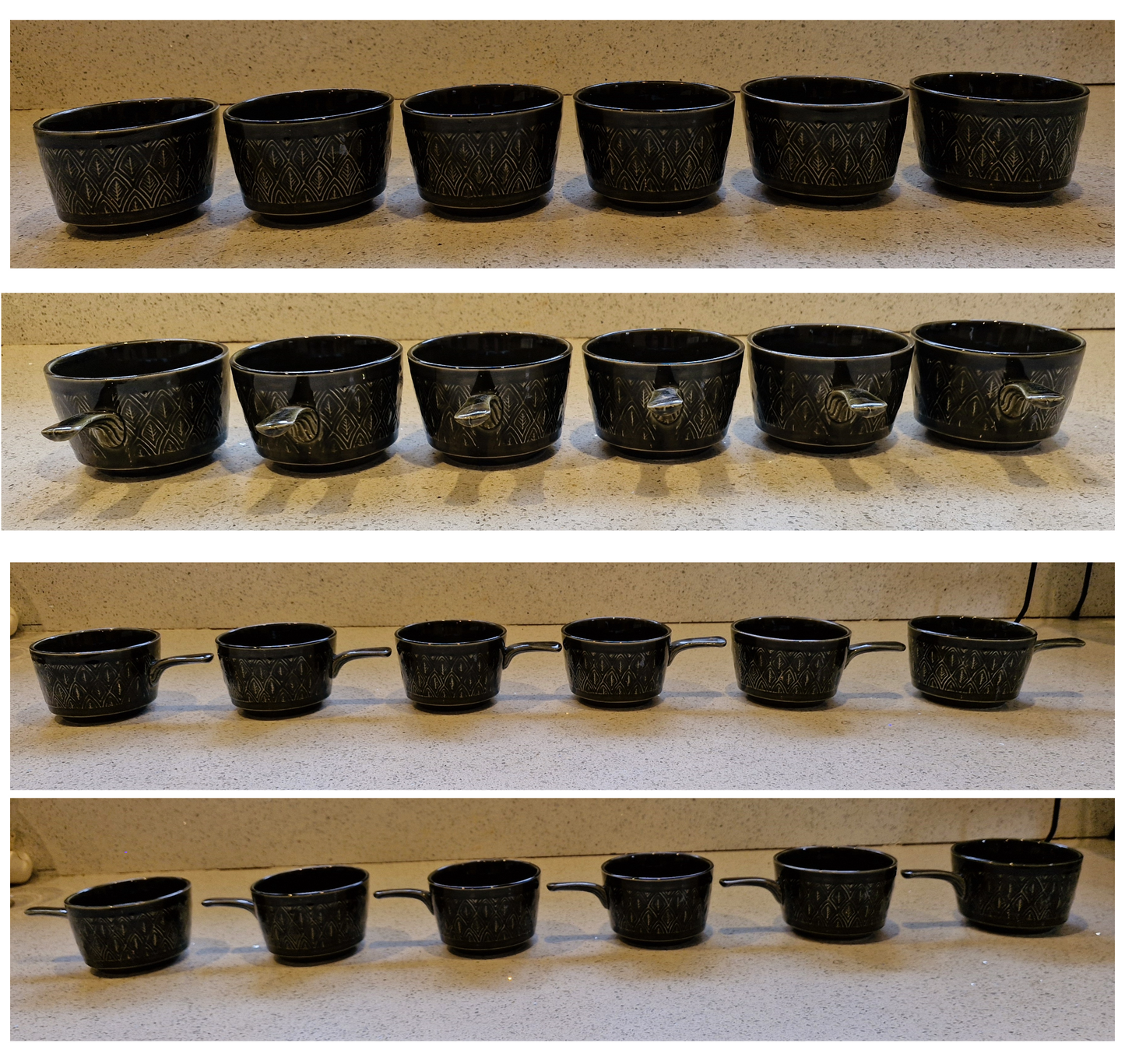 Mid Century Green Soup Bowls, Handles, Staffordshire Tableware, Olive Green Soup Bowl, Saucer, 1970s, Vintage, MCM, Set of 6