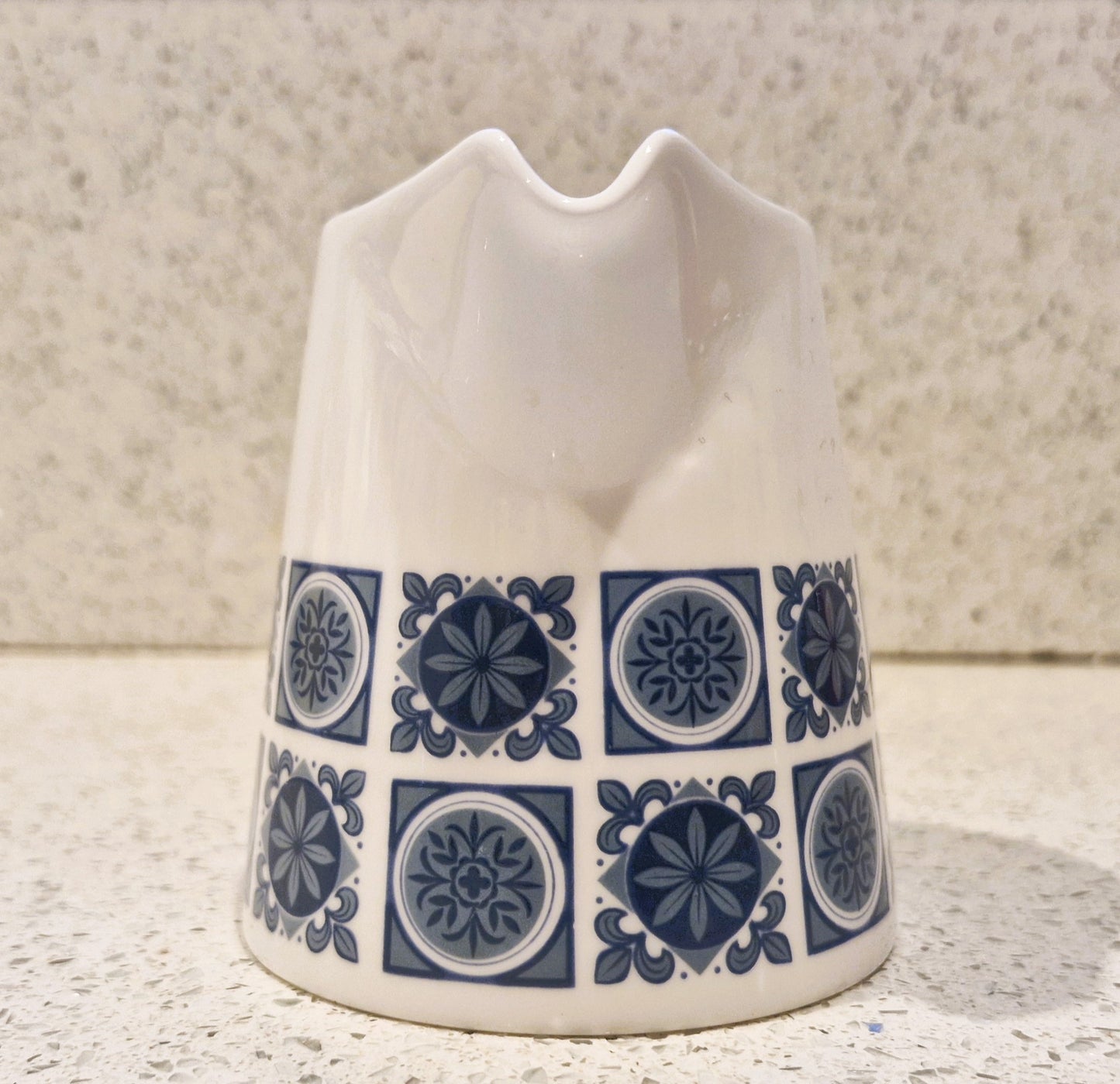1960s Royal Tuscan Fine Bone China Milk Jug in the Blue and White Charade Pattern