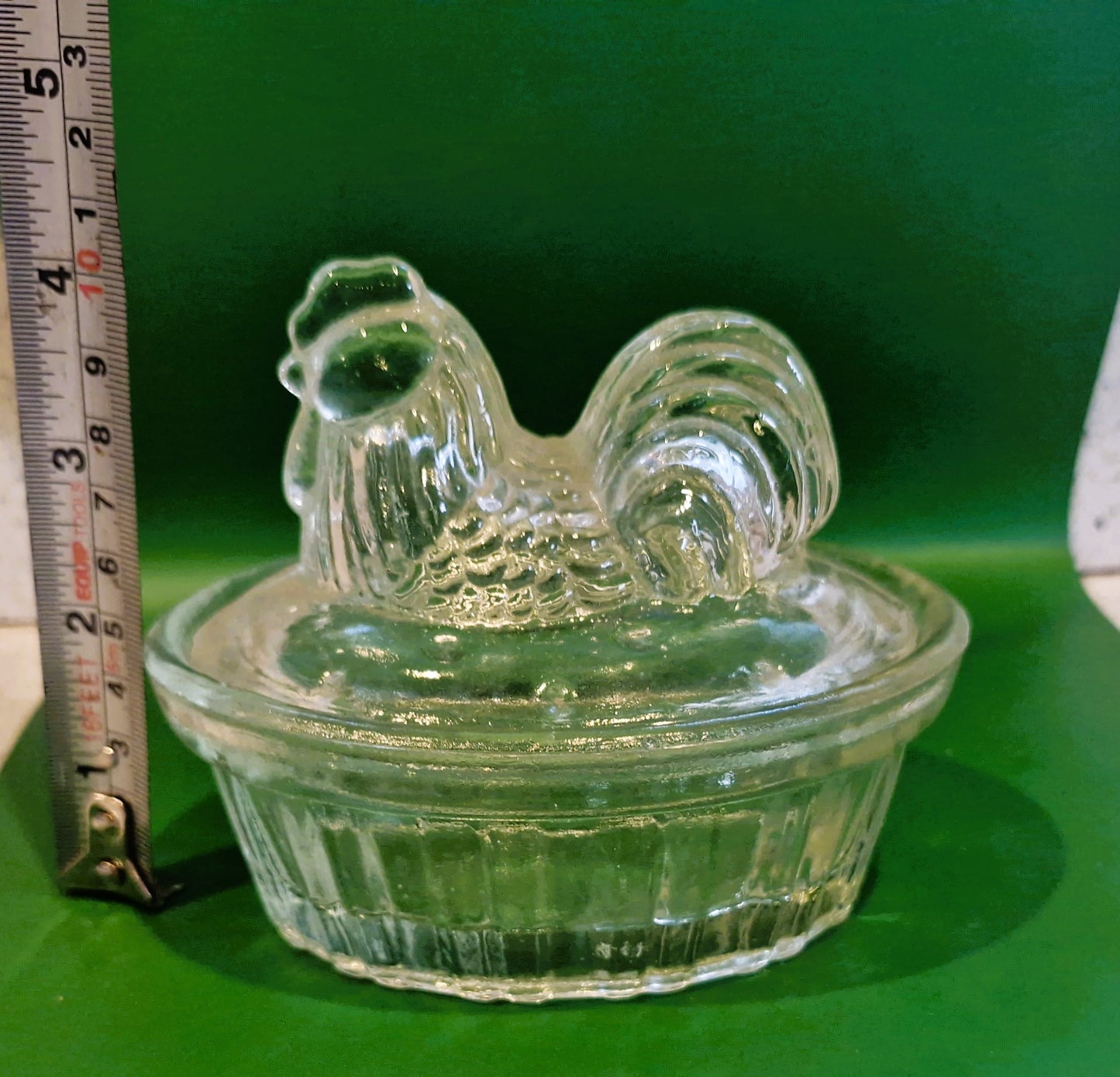 Vintage Glass Chicken Butter Dish: Quirky Kitchen Decor