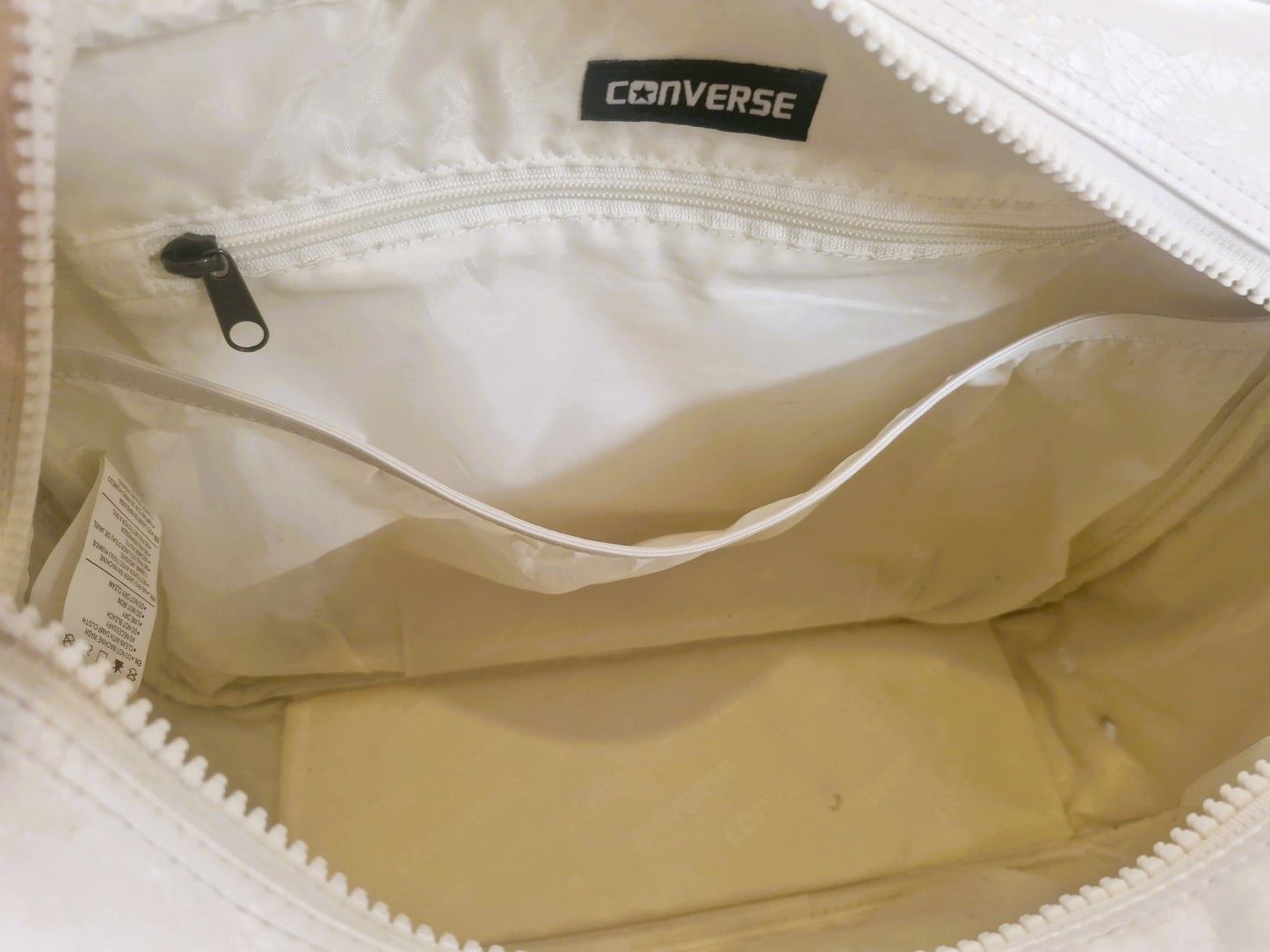 Vintage Converse All Stars Messenger Bag: Large White Crossbody