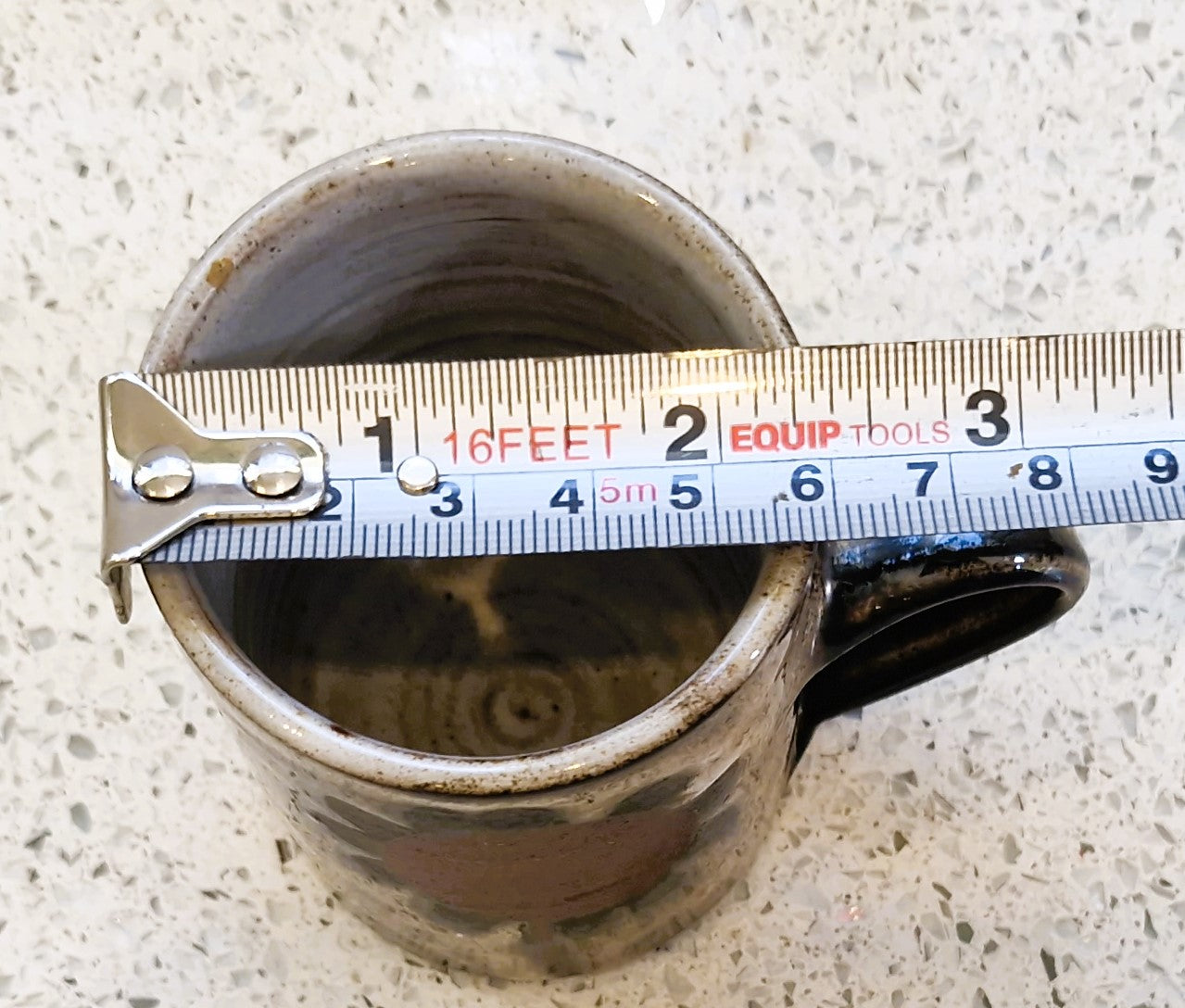 Briglin Studio Pottery Coffee Cup & Saucer: Sunflower Design, England