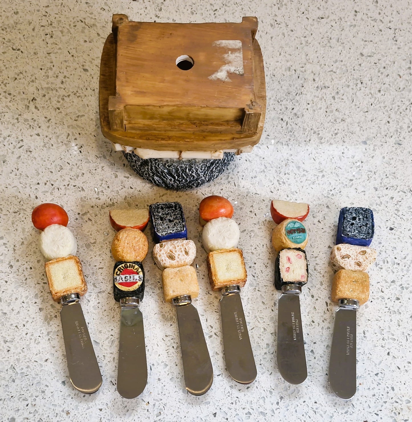 Vintage Cheese Butter spreaders, Boston Warehouse, Quirky, Unique, Novelty Butter Knives