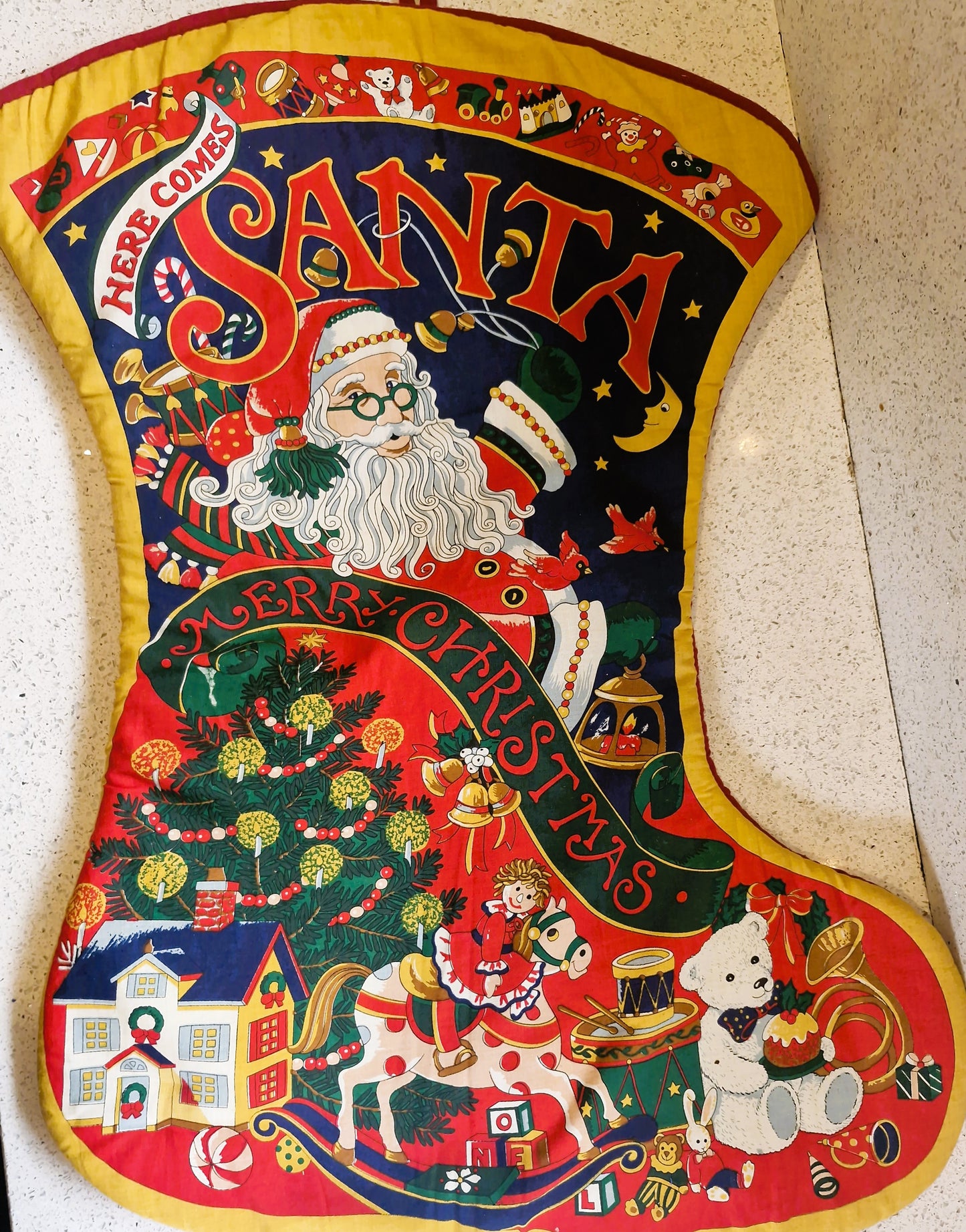 Large Christmas Stocking, Large Vintage Christmas Stocking, Large Xmas Stockings, Vintage Christmas Stockings