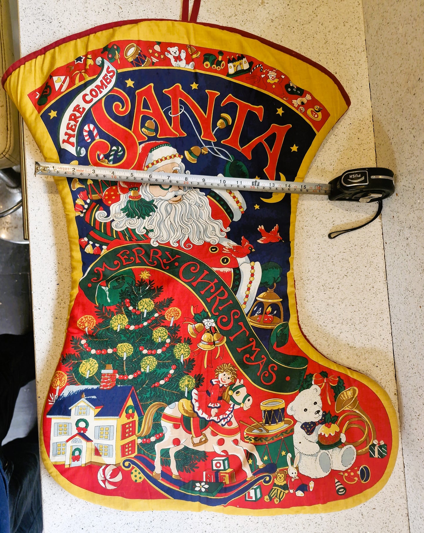 Large Christmas Stocking, Large Vintage Christmas Stocking, Large Xmas Stockings, Vintage Christmas Stockings