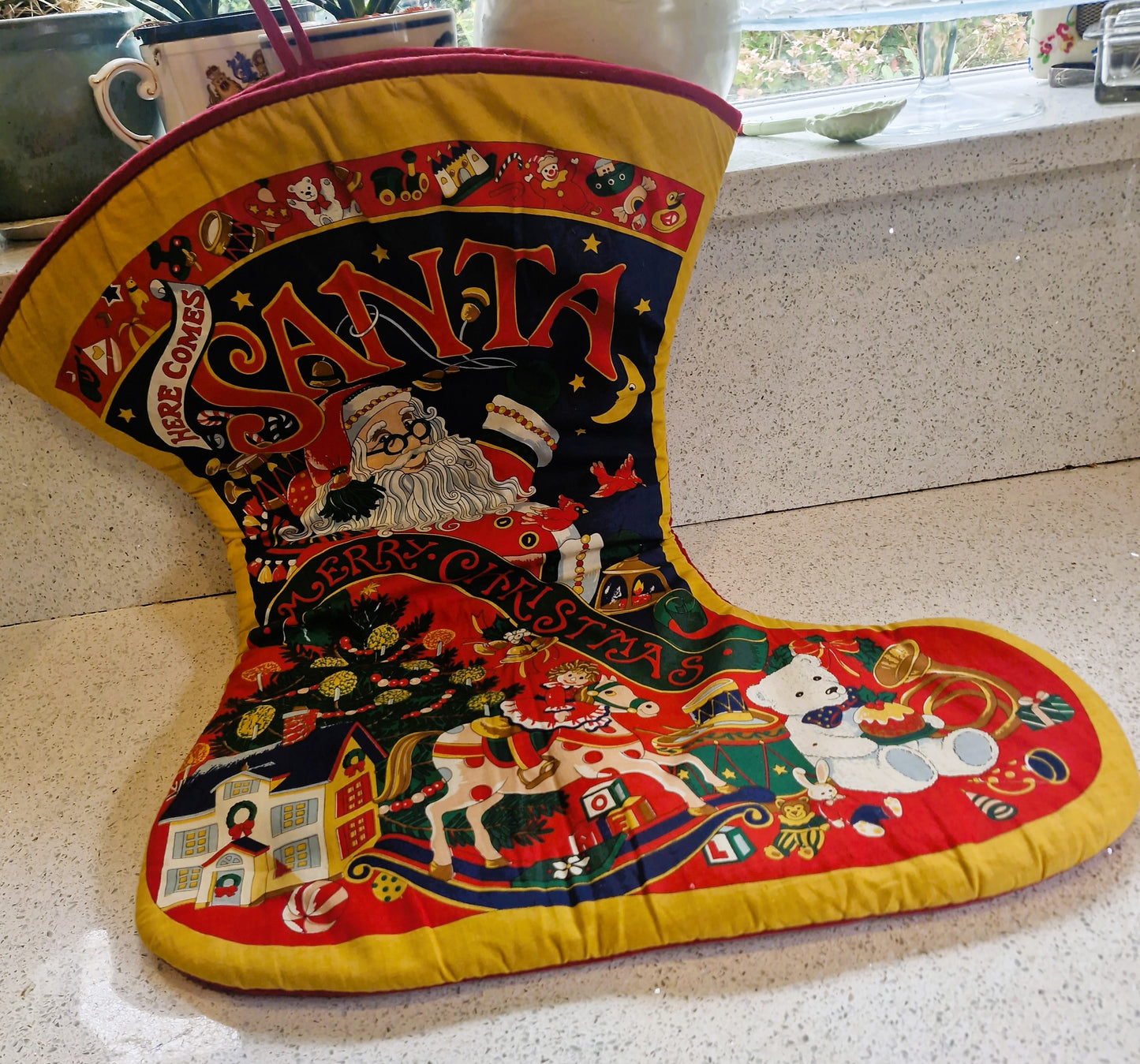 Large Christmas Stocking, Large Vintage Christmas Stocking, Large Xmas Stockings, Vintage Christmas Stockings