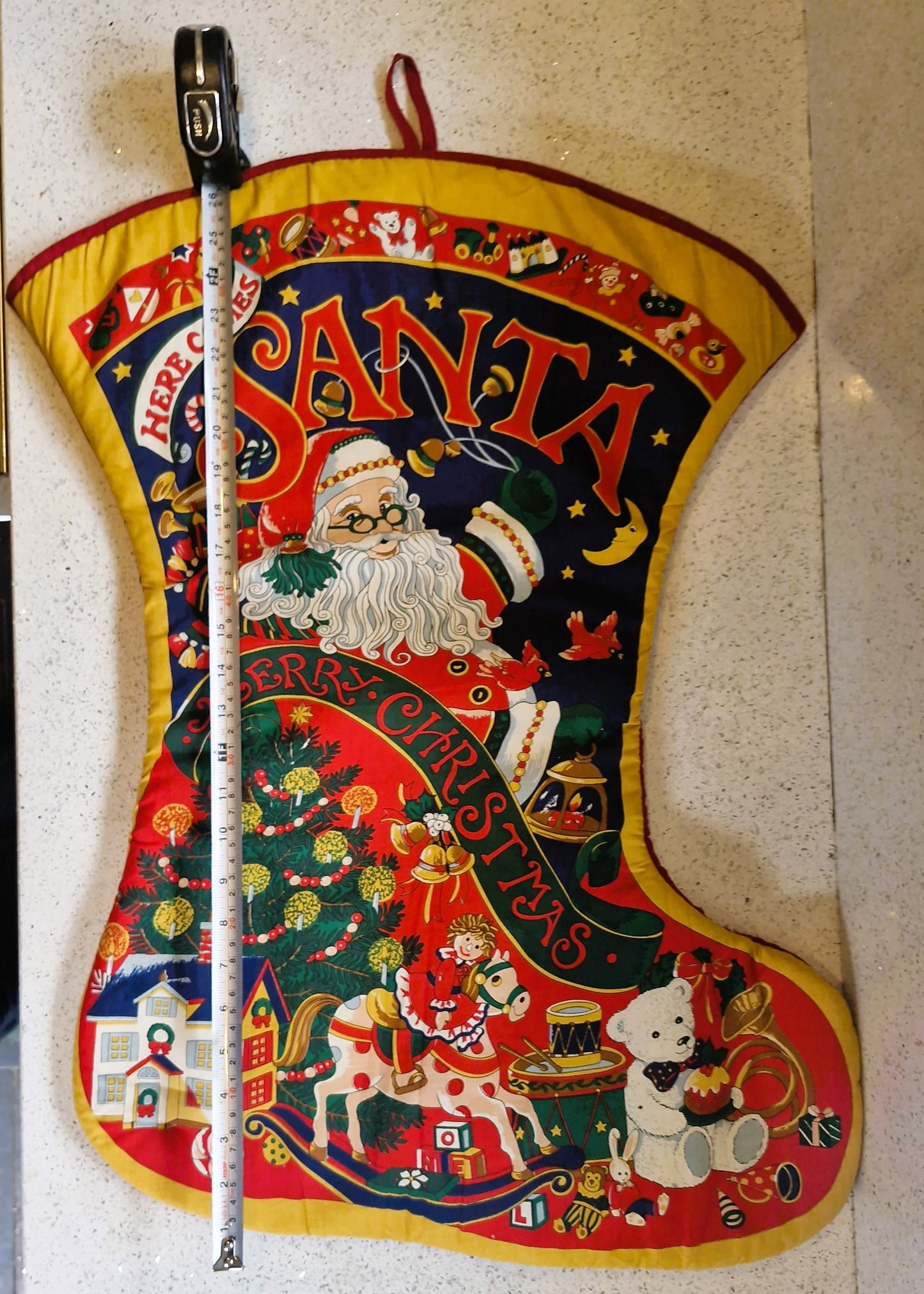 Large Christmas Stocking, Large Vintage Christmas Stocking, Large Xmas Stockings, Vintage Christmas Stockings