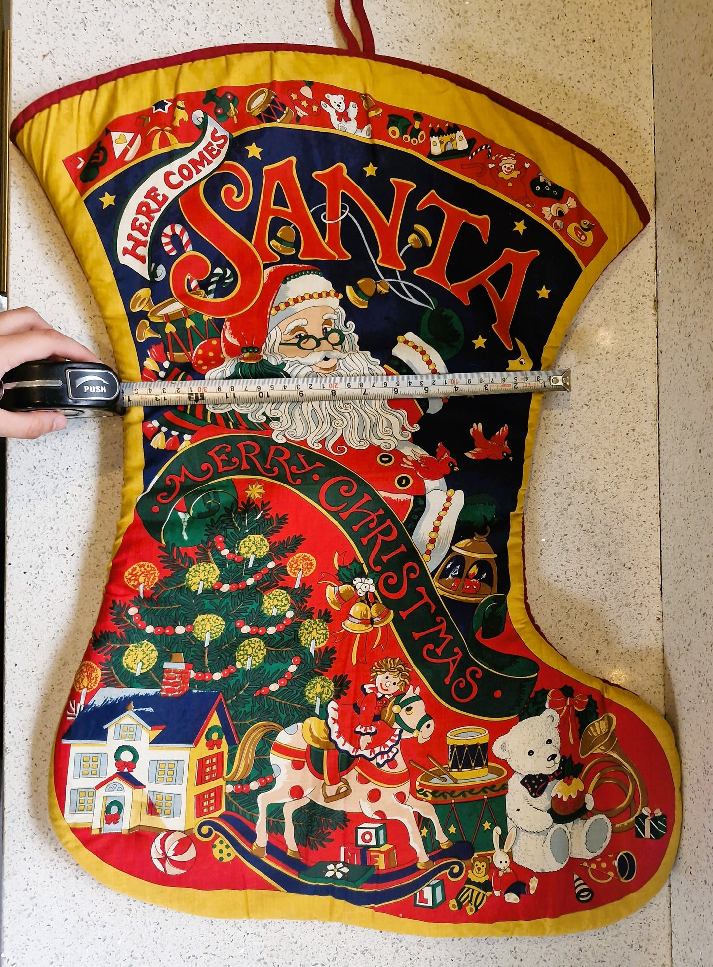 Large Christmas Stocking, Large Vintage Christmas Stocking, Large Xmas Stockings, Vintage Christmas Stockings