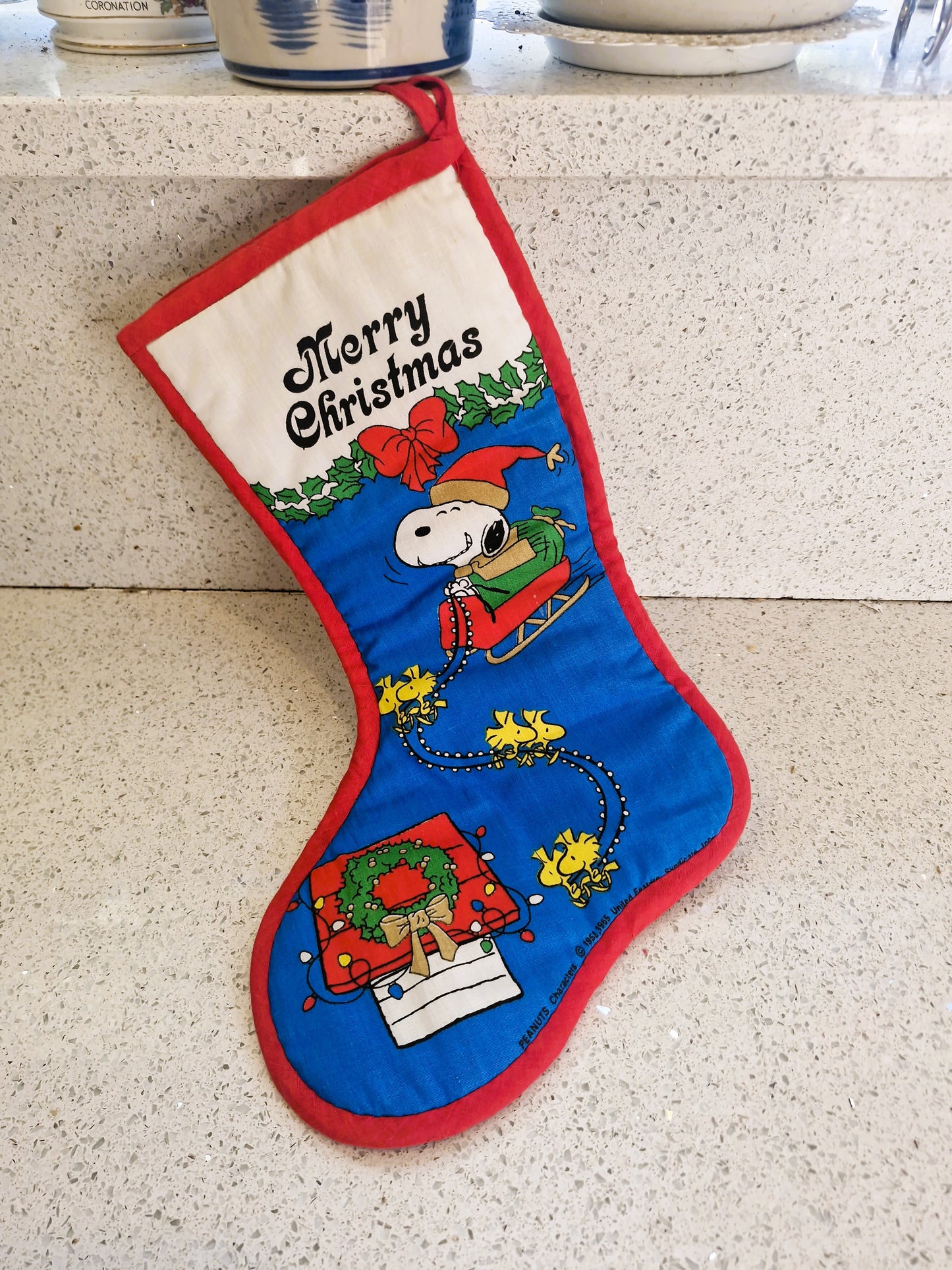 Vintage SNOOPY Christmas Stocking, Vintage SNoopy, Peanuts, 1980s