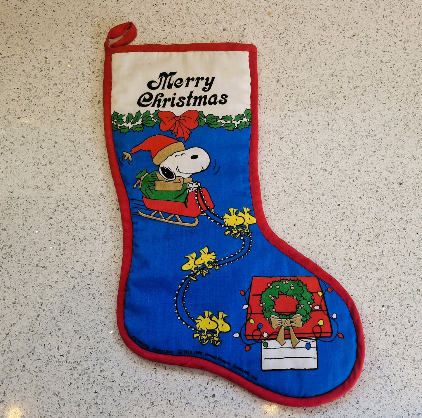 Vintage SNOOPY Christmas Stocking, Vintage SNoopy, Peanuts, 1980s