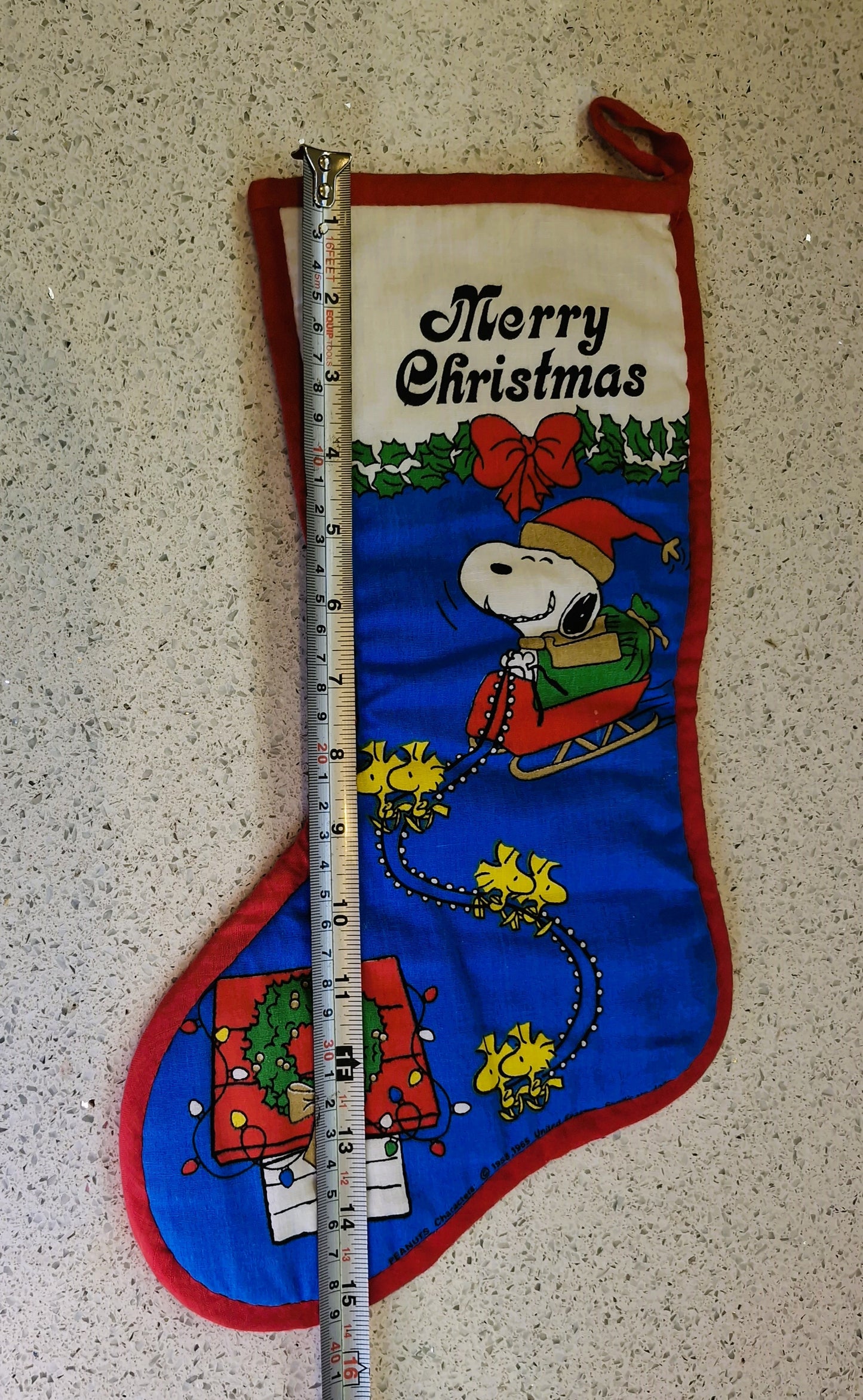 Vintage SNOOPY Christmas Stocking, Vintage SNoopy, Peanuts, 1980s
