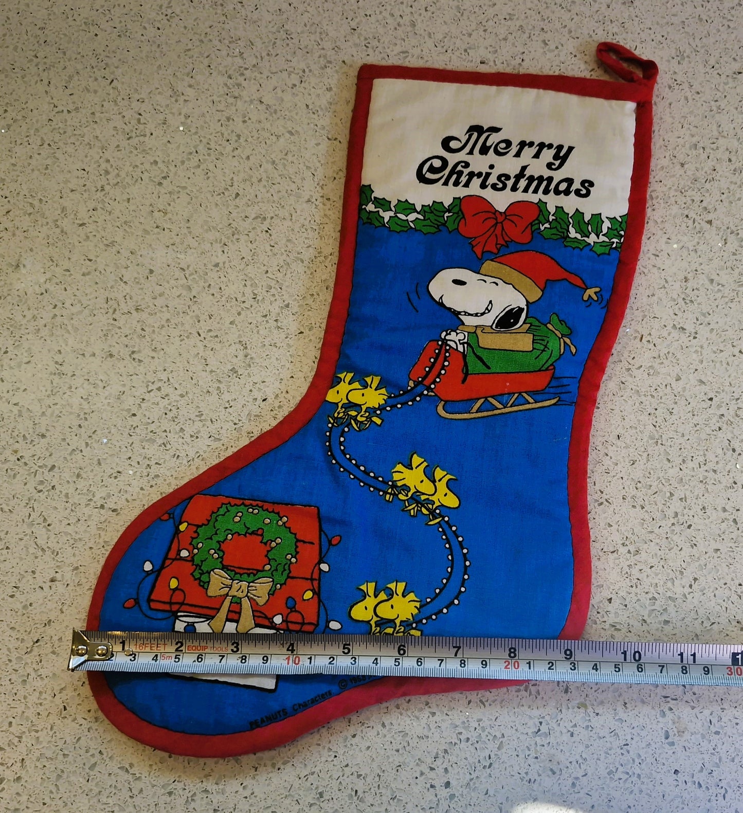 Vintage SNOOPY Christmas Stocking, Vintage SNoopy, Peanuts, 1980s