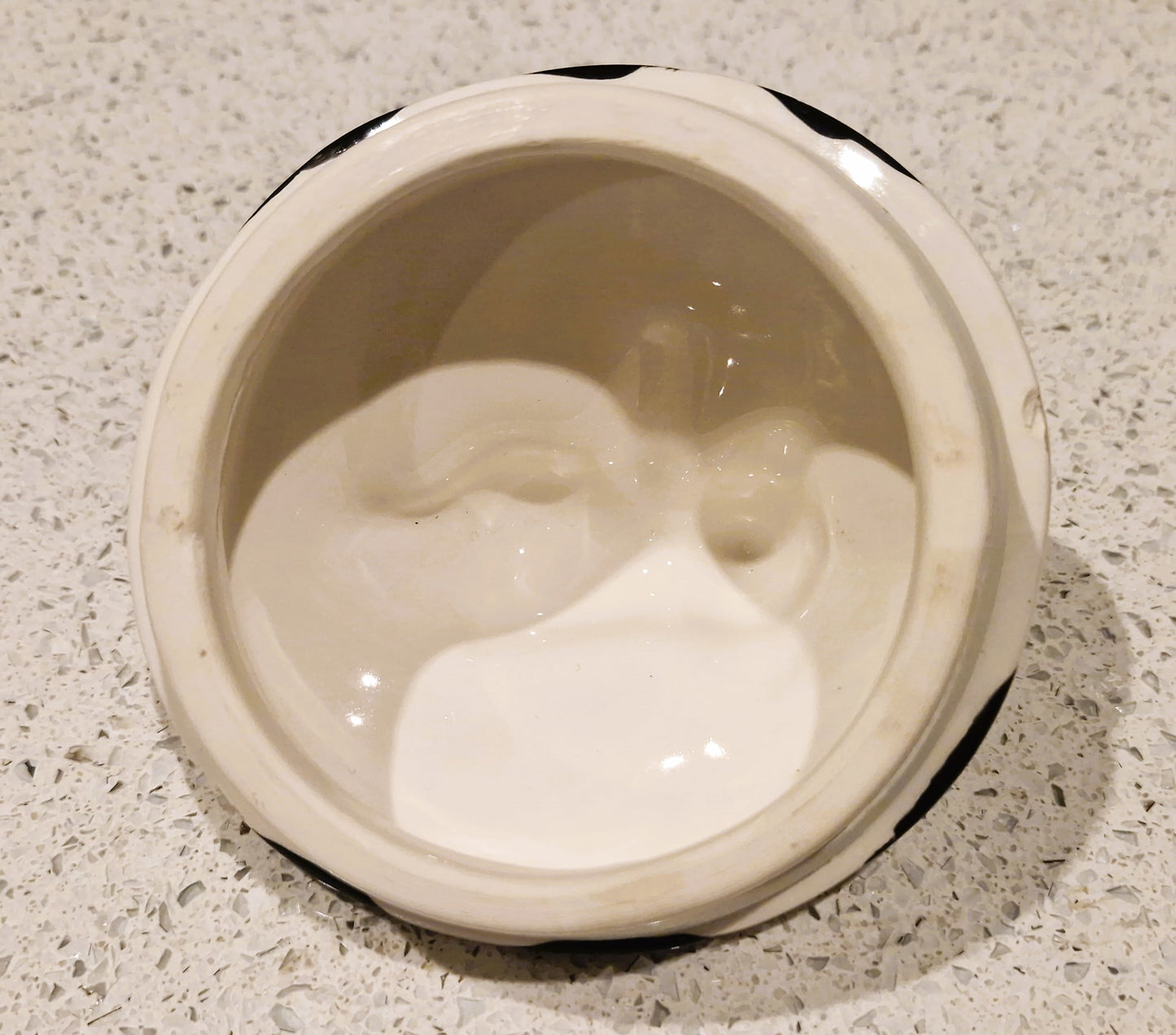 Vintage Kitsch Ceramic Cat Cookie Jar: Black and White