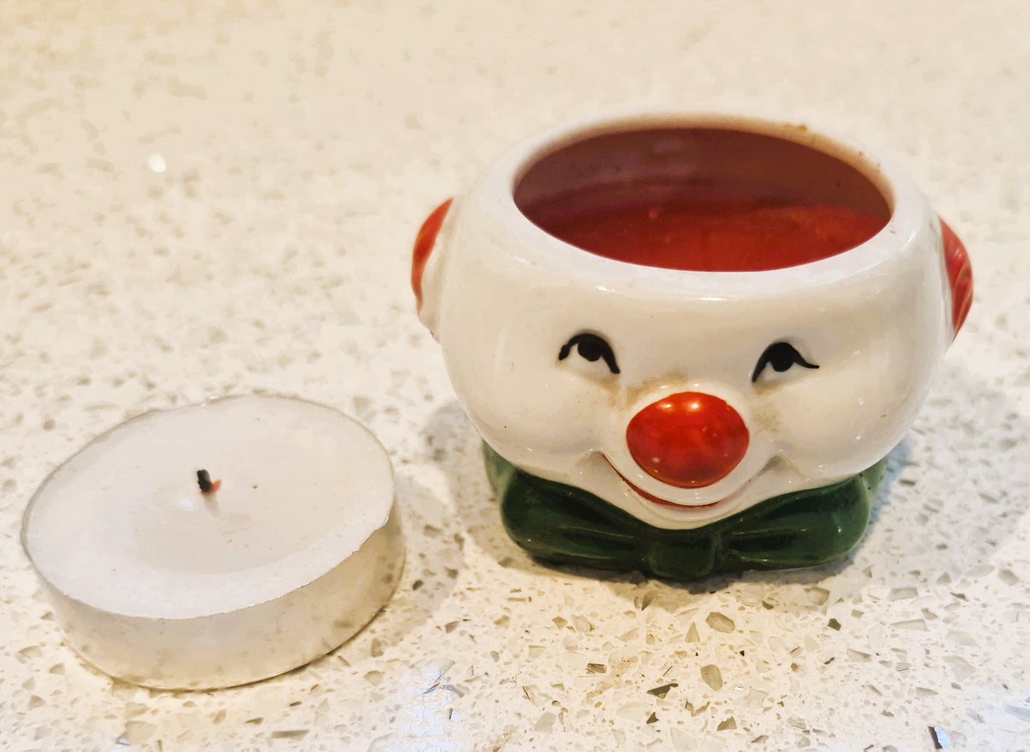 Vintage Ceramic Mouse House Tea Light Holder: Kitsch Candle Lamp