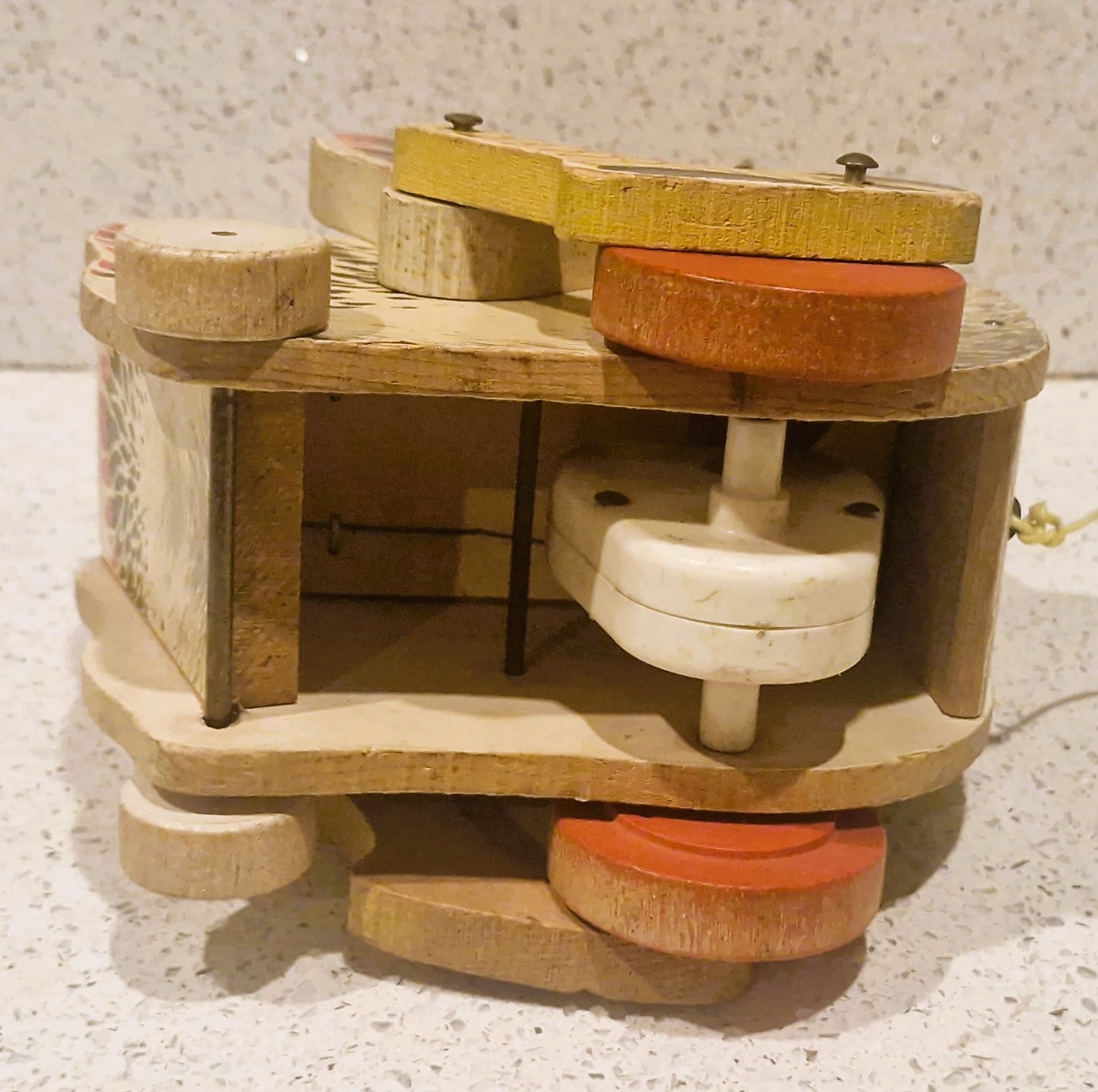 Cackling Hen by Fisher Price #120: Vintage Fisher Price Toys, chicken, Wooden, pull along toy, 1950s Fisher Price