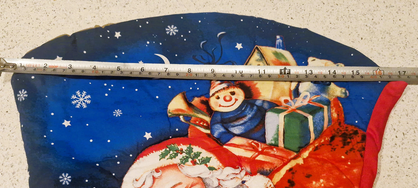 Large Christmas Stocking, Vintage Christmas Stocking, Large, Huge, Big, Christmas, Xmas, Stocking, Kitsch, Quirky, Santa, Father Christmas