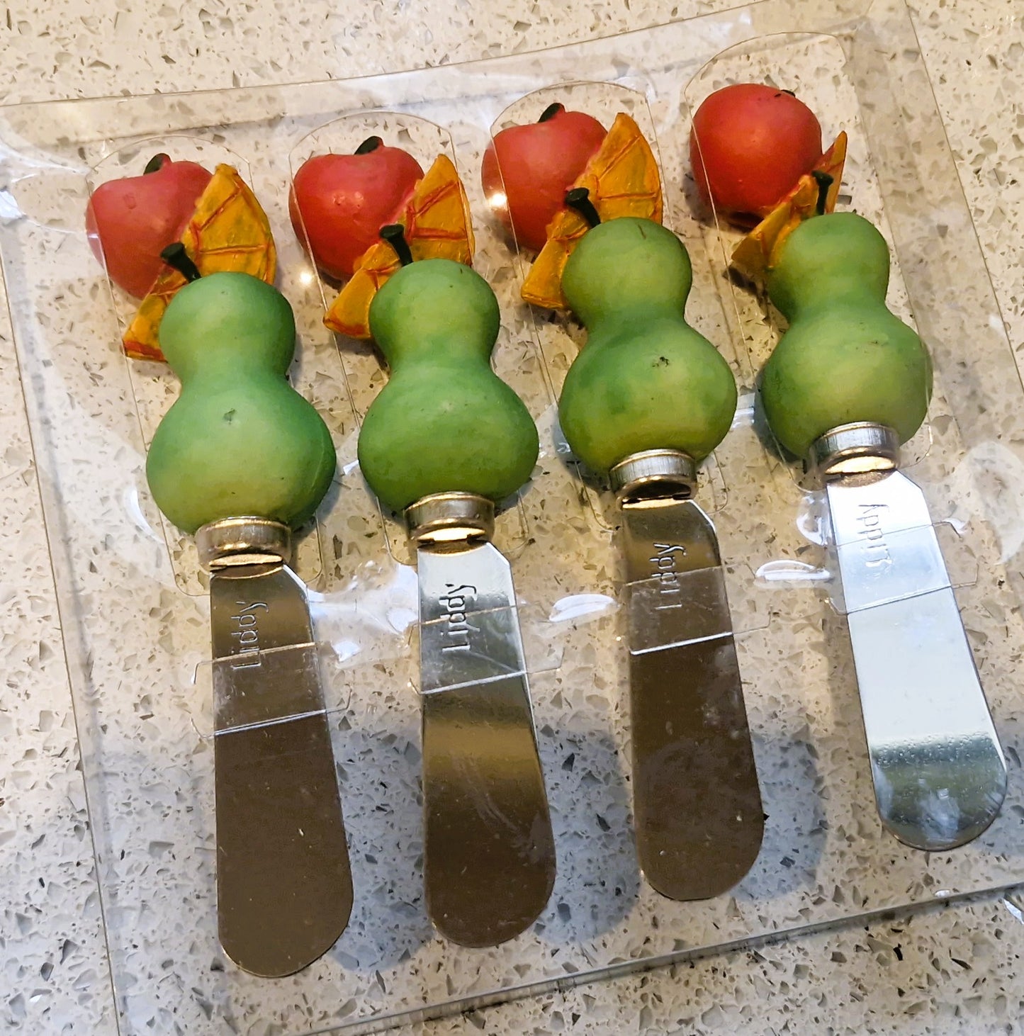 Vintage Butter spreaders, Quirky, Novelty, Boxed, Immaculate, Fruit, Pear, Orange, Jam