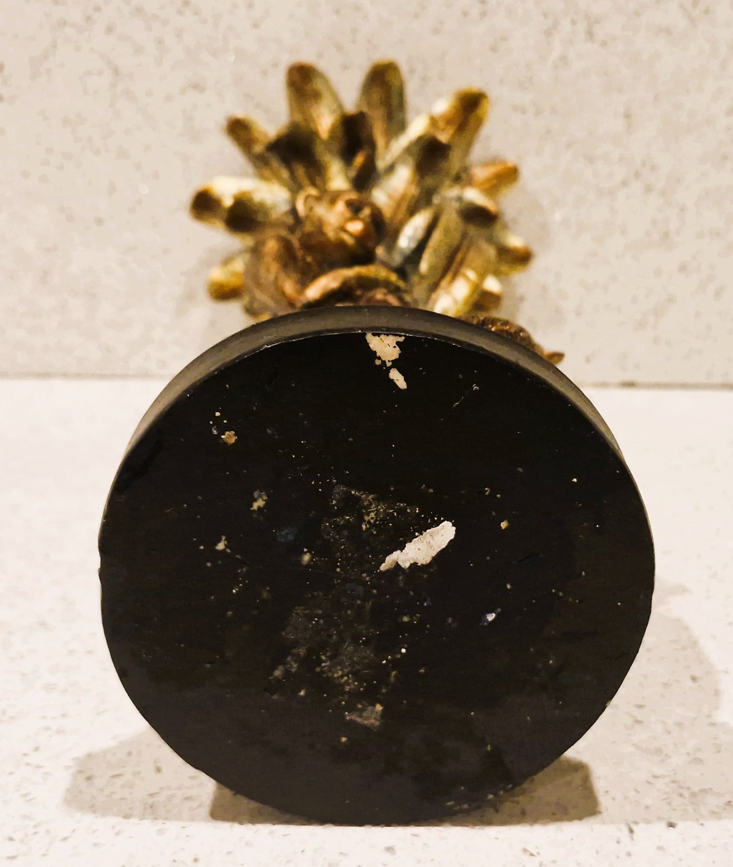 Large Monkey on Palm Tree Candle Holder, Monkies, Candlestick, Pillar Candle, Bronze, Gold, Approx 14 Inches