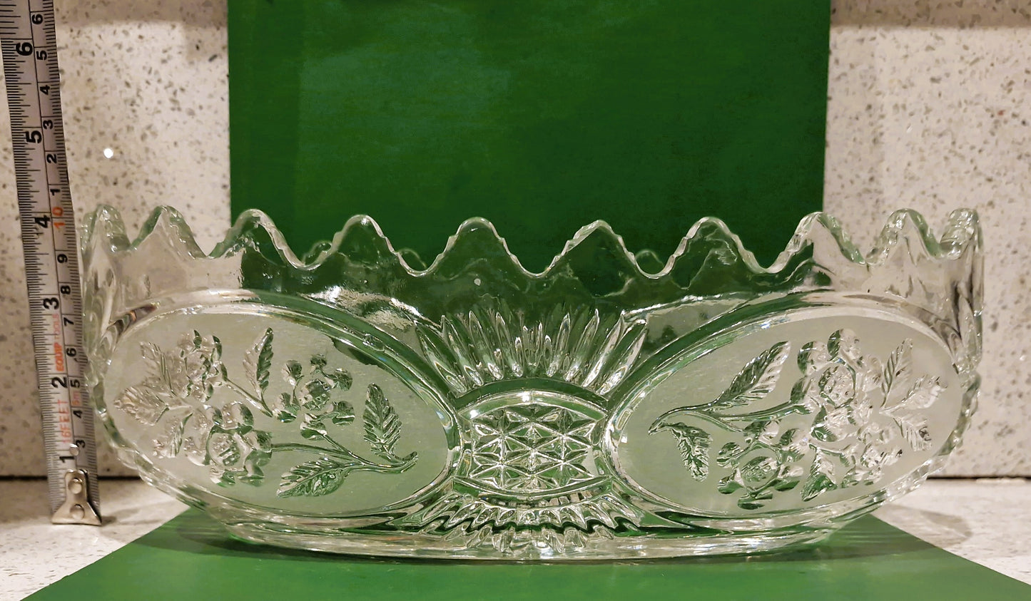 Vintage Crystal Trifle Bowl: Oval Shaped, Excellent condition