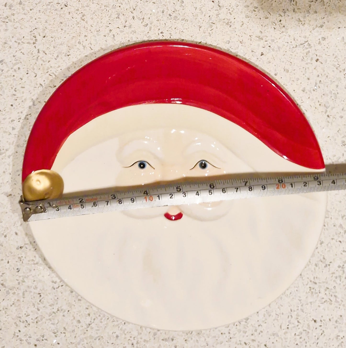 Vintage Santa Cookie Plate, Santa Spoon rest, Santa Plate, Vintage, Santa Face, Plate, Dish, Quirky, Winking Santa, father Christmas