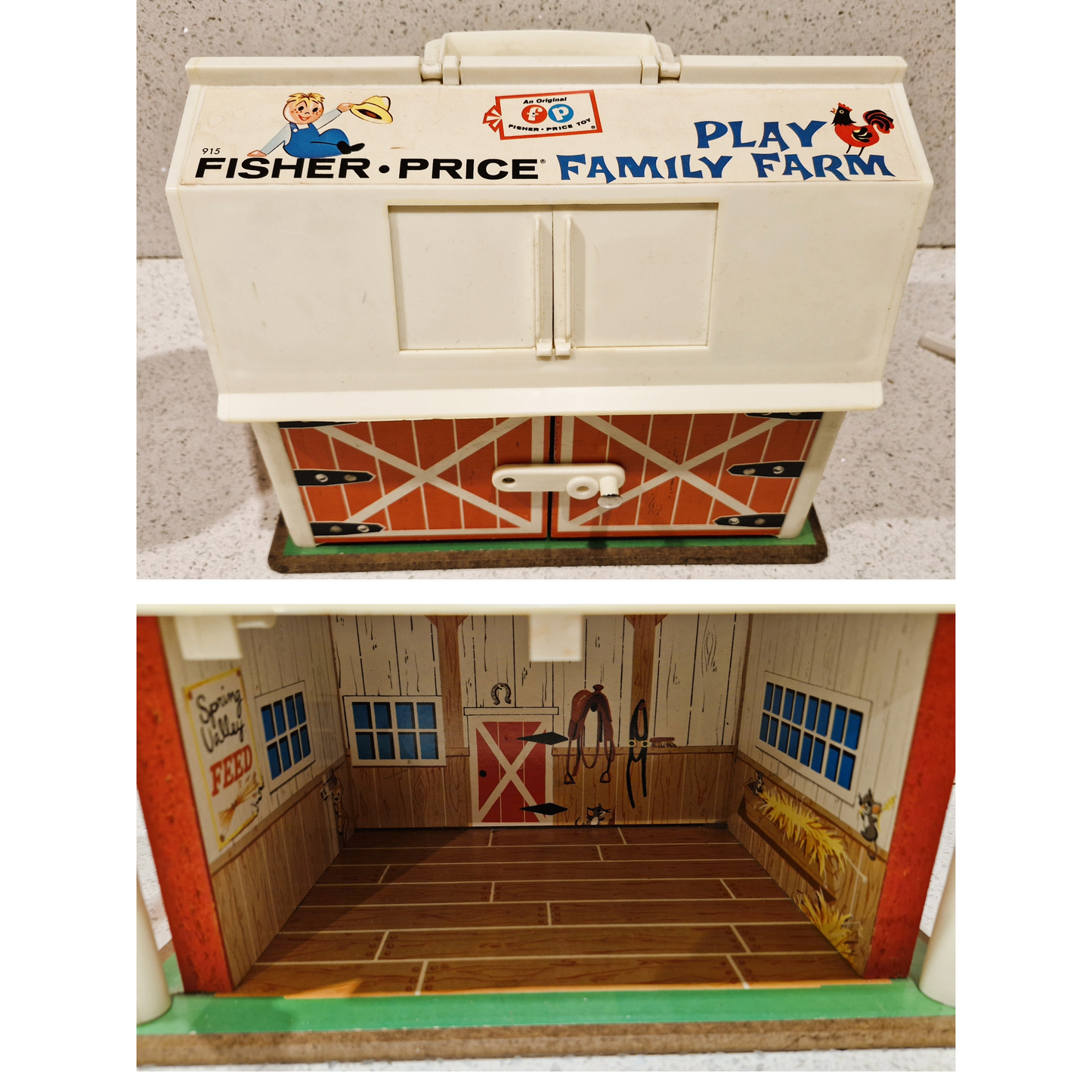 Vintage, Fisher-Price Farm, 70s, Original, Silo, Complete, 1st Edition, Fisher Price Play Family Farm, Fisher-Price Play Family Farm