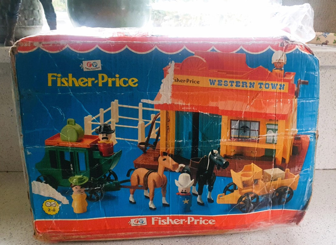 80s Fisher-Price Western Town, Fisher Price Western Town, COMPLETE, With Box, Boxed