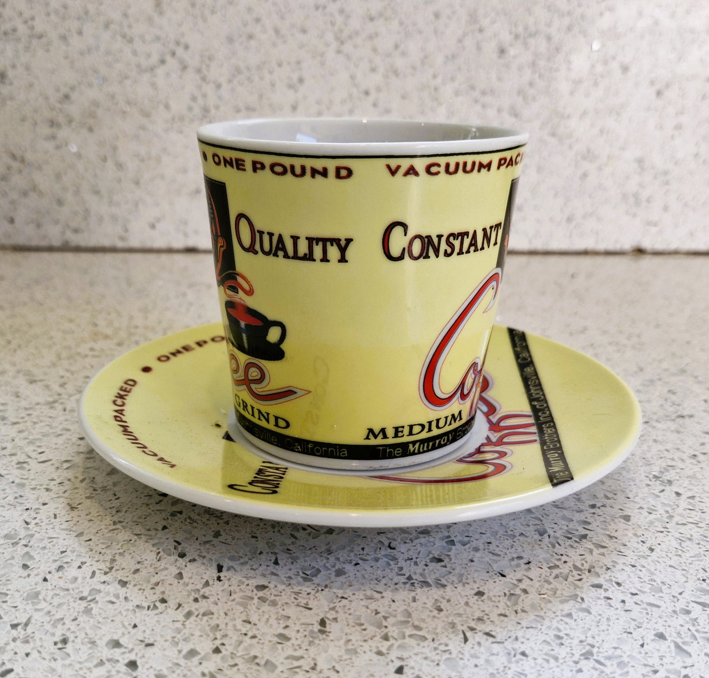 Premium Grind Quality Coffee Mug, Vintage, 1996, Bright, Quirky, Retro, Tommy's Coffee
