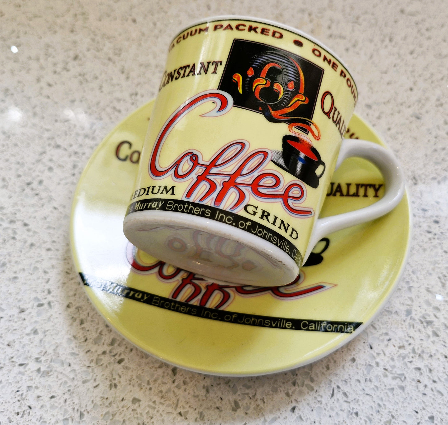 Premium Grind Quality Coffee Mug, Vintage, 1996, Bright, Quirky, Retro, Tommy's Coffee