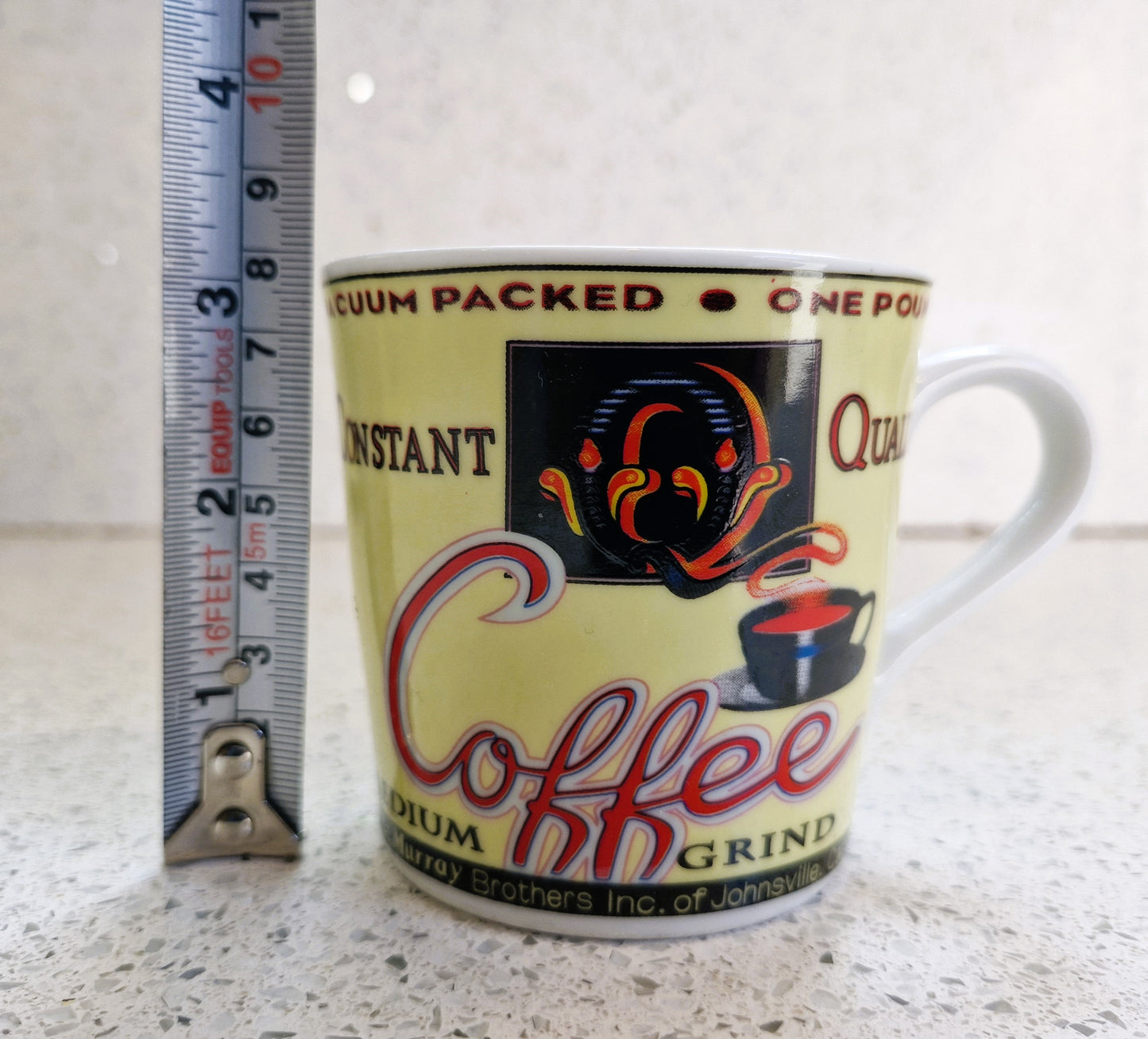 Premium Grind Quality Coffee Mug, Vintage, 1996, Bright, Quirky, Retro, Tommy's Coffee
