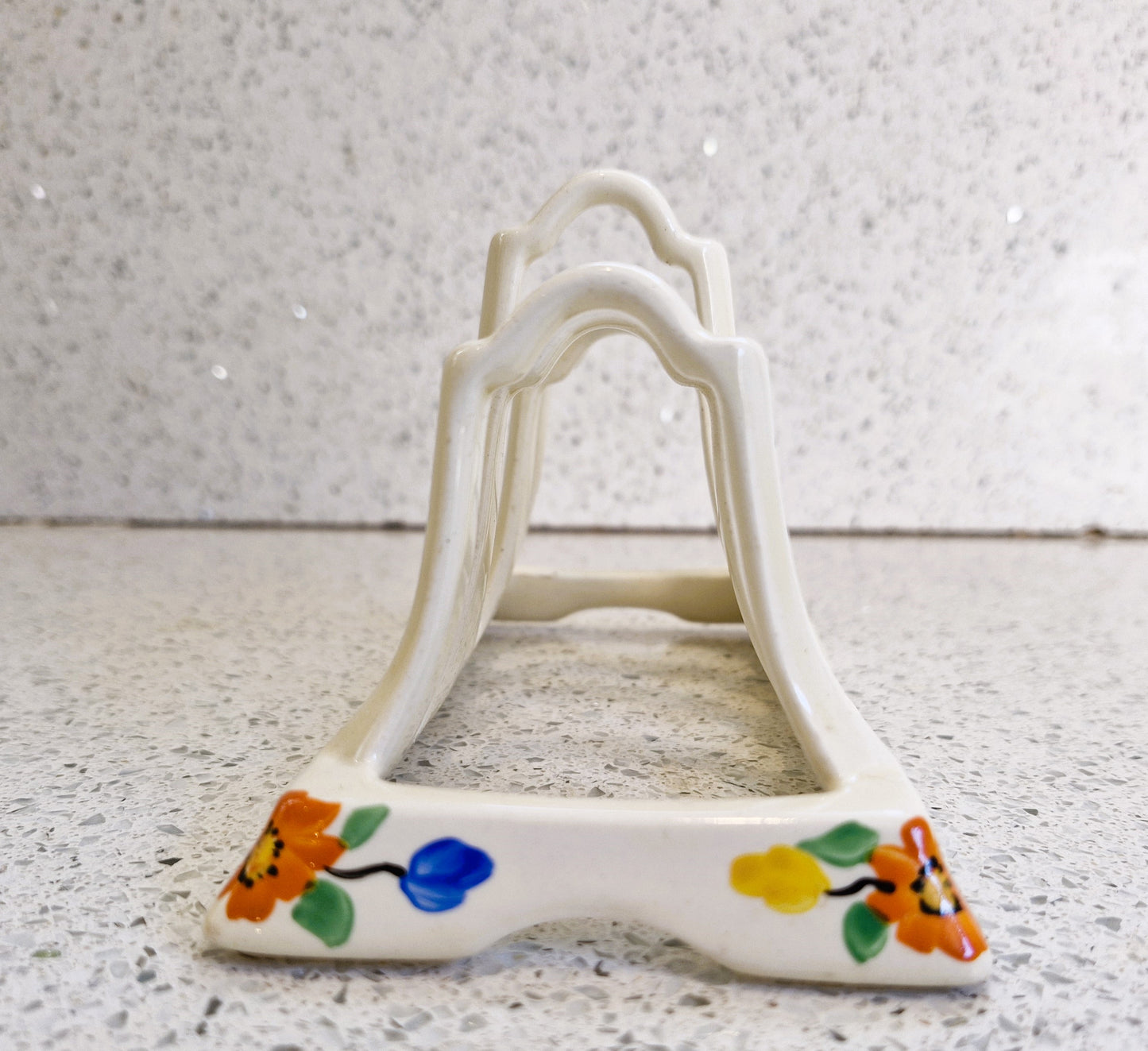 Art Deco Hand Painted Toast Rack, Art Deco Toast Rack, Hand painted, 1930s, Toast rack, Rare, Bone Chine Toast Rack, Made in England,