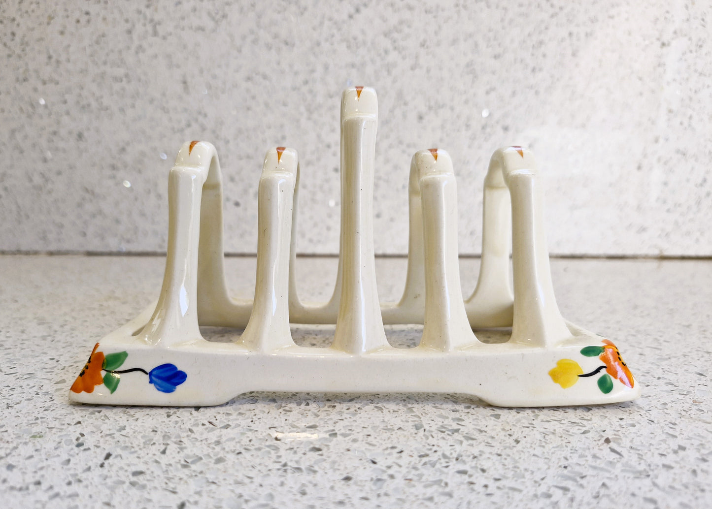 Art Deco Hand Painted Toast Rack, Art Deco Toast Rack, Hand painted, 1930s, Toast rack, Rare, Bone Chine Toast Rack, Made in England,