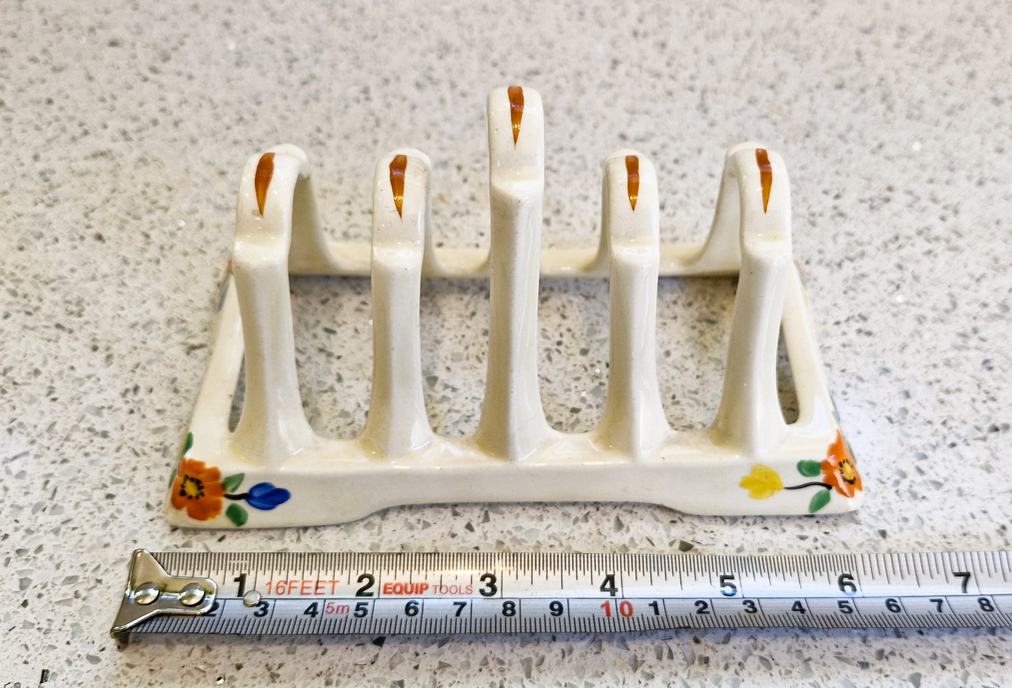 Art Deco Hand Painted Toast Rack, Art Deco Toast Rack, Hand painted, 1930s, Toast rack, Rare, Bone Chine Toast Rack, Made in England,