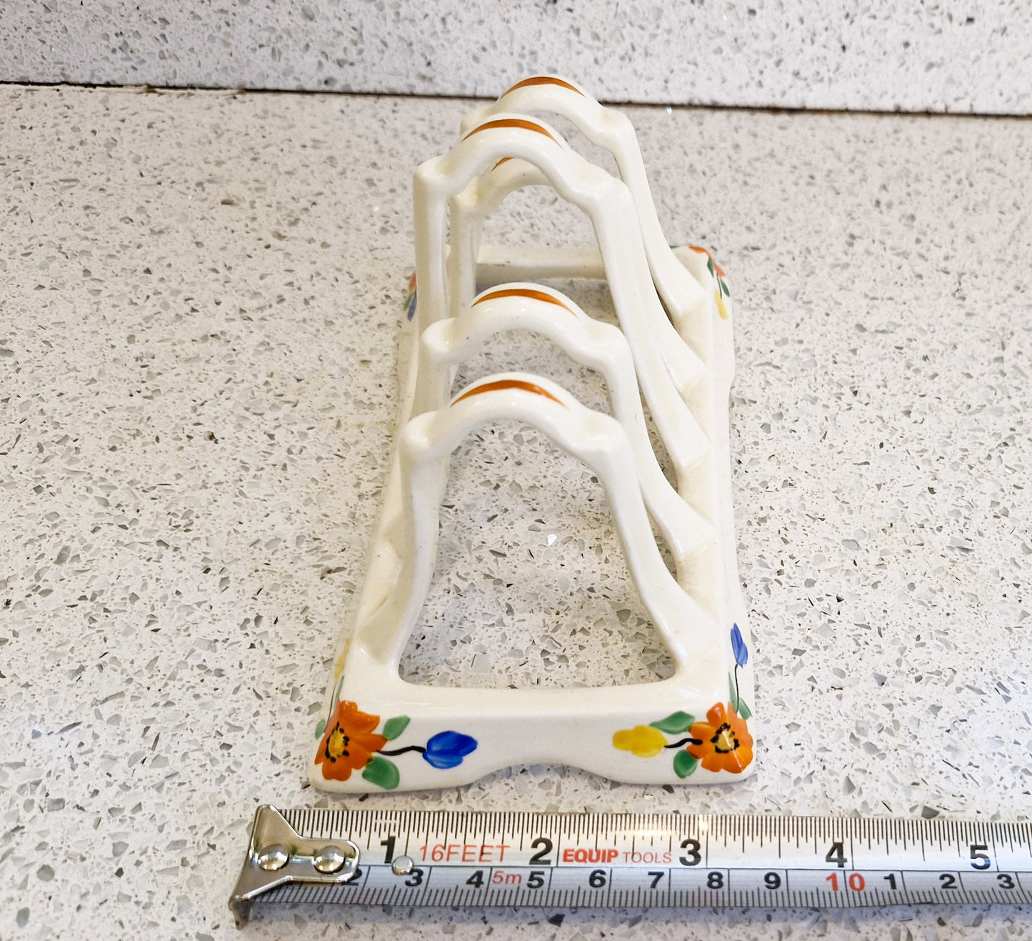 Art Deco Hand Painted Toast Rack, Art Deco Toast Rack, Hand painted, 1930s, Toast rack, Rare, Bone Chine Toast Rack, Made in England,