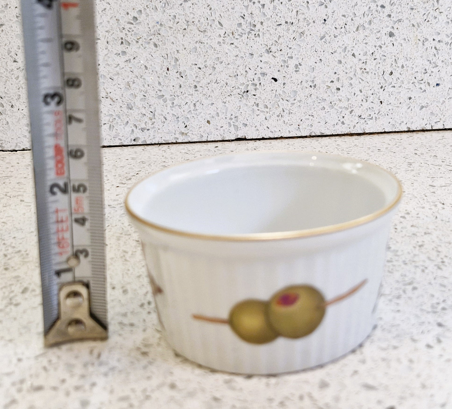 Royal Worcester Ramekins, Evesham, Gold, Berries, Olives, Gilt edged, Oven to table, Set of 5