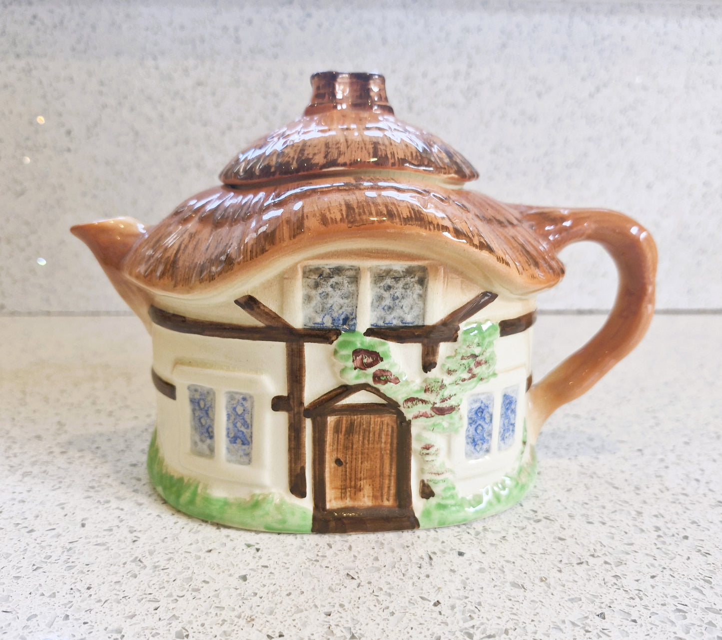 Cottage Shaped teapot, Cottage Ware Teapot, Burlington ware, Vintage Teapot, Hand painted