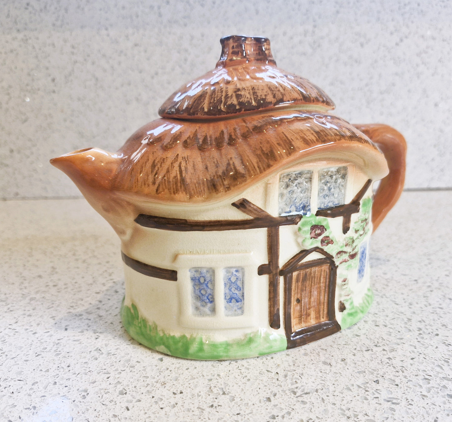 Cottage Shaped teapot, Cottage Ware Teapot, Burlington ware, Vintage Teapot, Hand painted