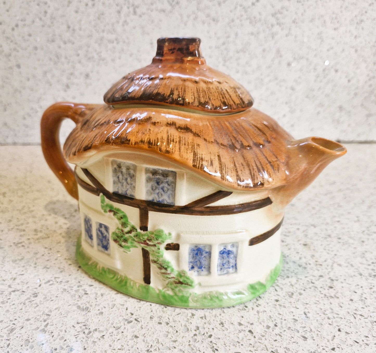 Cottage Shaped teapot, Cottage Ware Teapot, Burlington ware, Vintage Teapot, Hand painted