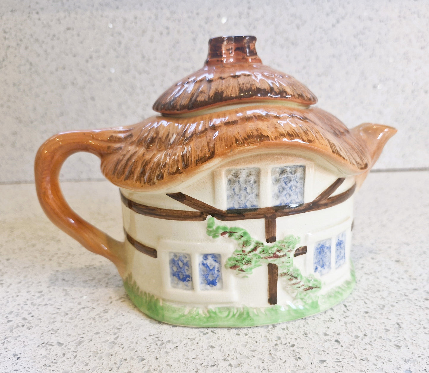 Cottage Shaped teapot, Cottage Ware Teapot, Burlington ware, Vintage Teapot, Hand painted