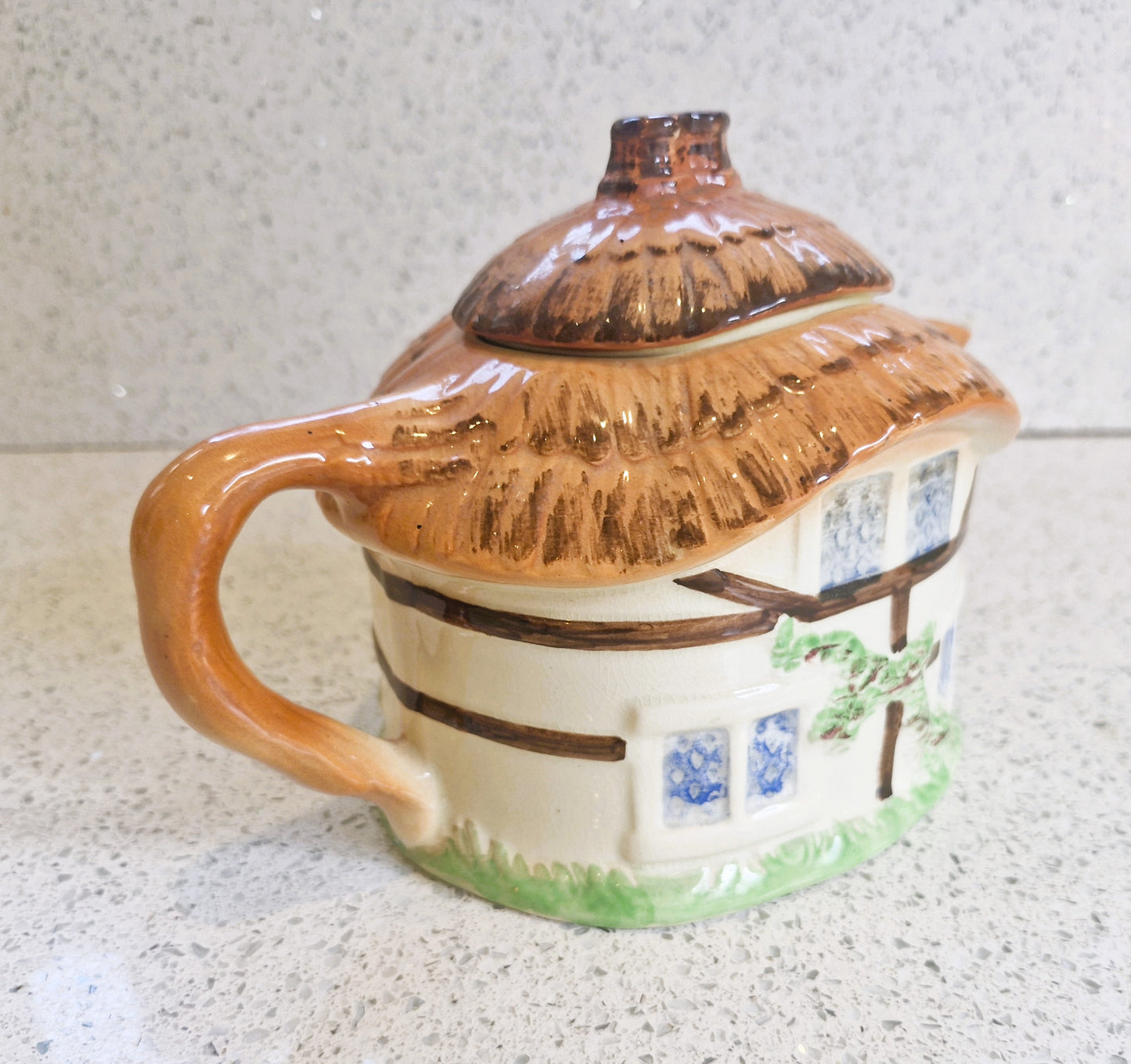 Cottage Shaped teapot, Cottage Ware Teapot, Burlington ware, Vintage Teapot, Hand painted