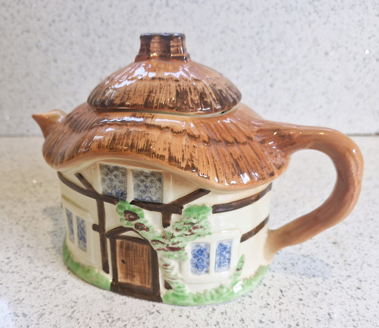 Cottage Shaped teapot, Cottage Ware Teapot, Burlington ware, Vintage Teapot, Hand painted