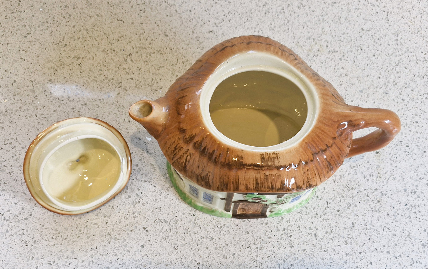 Cottage Shaped teapot, Cottage Ware Teapot, Burlington ware, Vintage Teapot, Hand painted