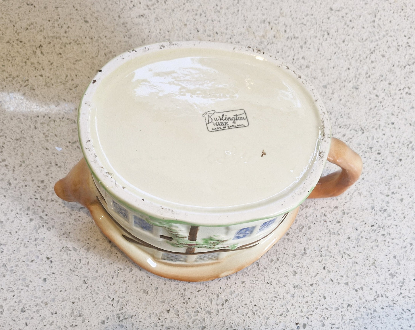 Cottage Shaped teapot, Cottage Ware Teapot, Burlington ware, Vintage Teapot, Hand painted