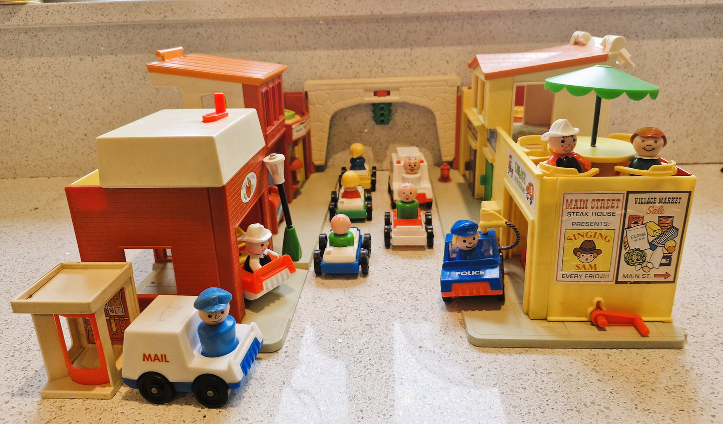 Fisher Price Main Street, Fisher Price, Vintage, Main Street, RIESIGES Set, Vintage Fisher Price Spielzeug