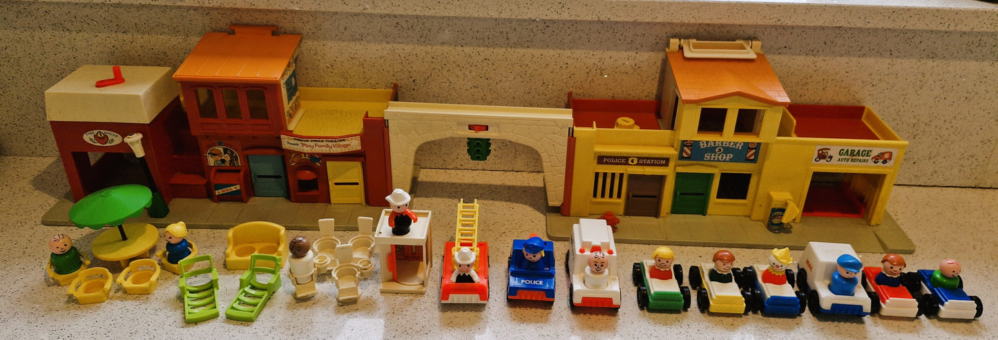 Fisher Price Main Street, Fisher Price, Vintage, Main Street, RIESIGES Set, Vintage Fisher Price Spielzeug
