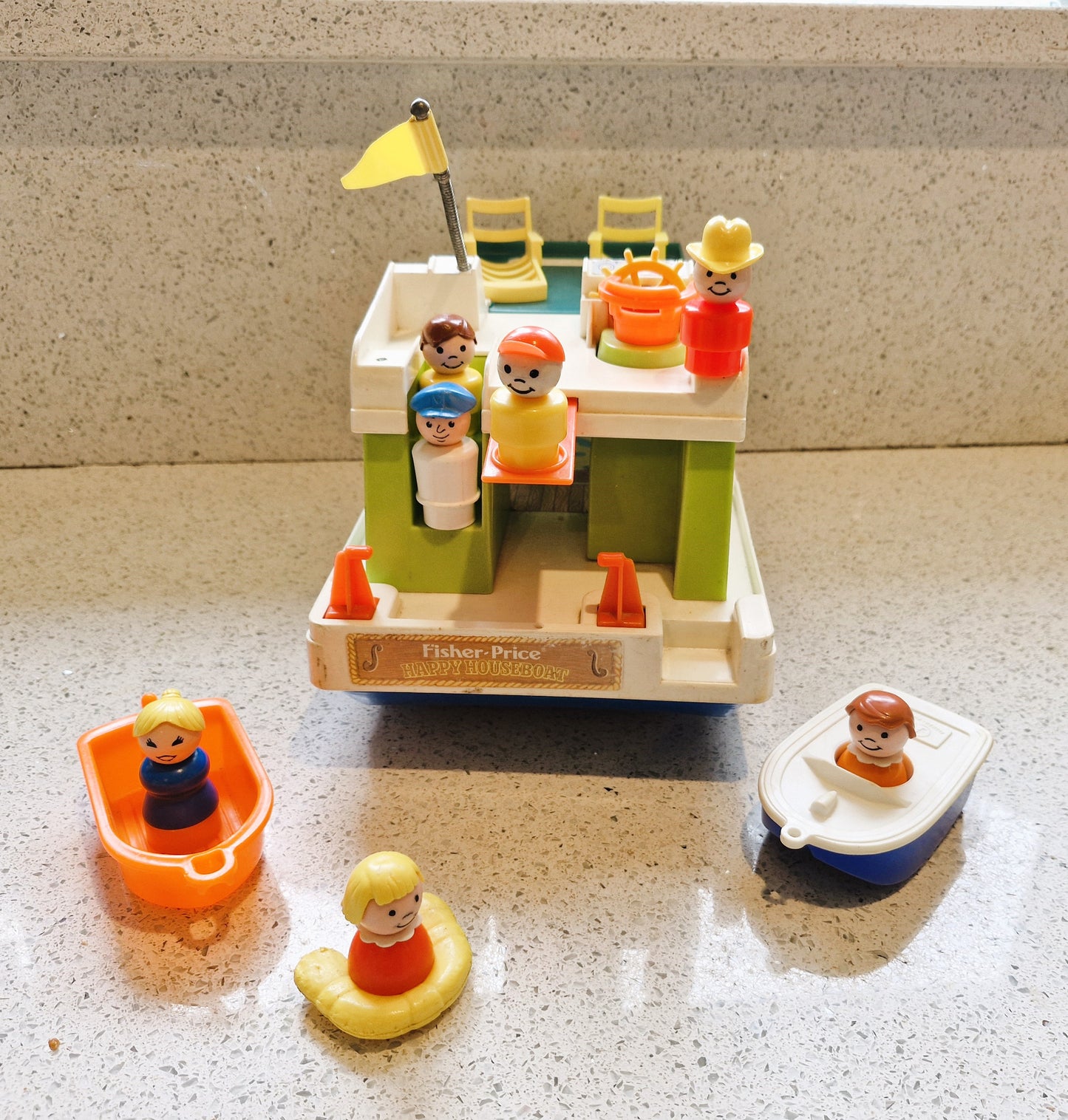 Fisher Price Hausboot, Fisher Price Bootstransport-Set, Fisher Price Boot, Fisher Price Little People, Vintage Fisher Price Spielzeug