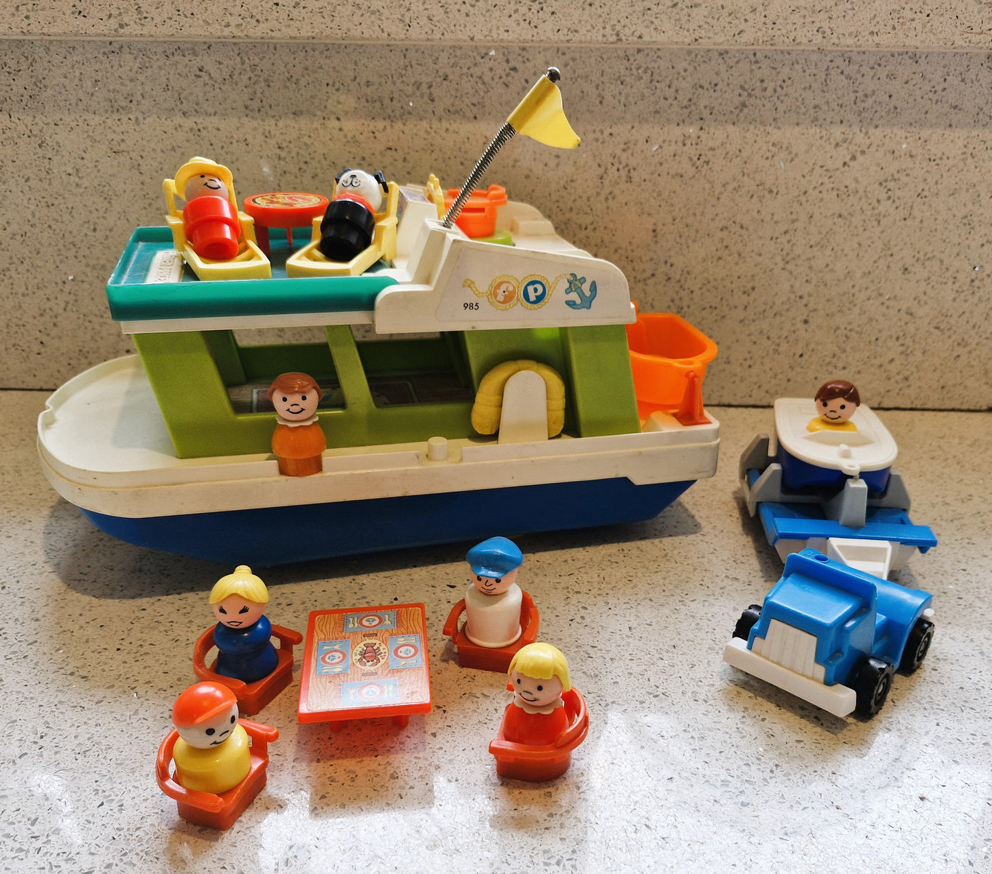 Fisher Price Hausboot, Fisher Price Bootstransport-Set, Fisher Price Boot, Fisher Price Little People, Vintage Fisher Price Spielzeug