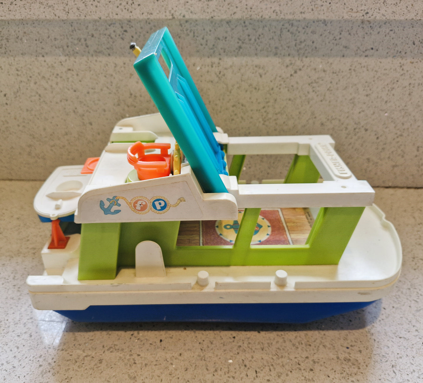 Fisher Price Hausboot, Fisher Price Bootstransport-Set, Fisher Price Boot, Fisher Price Little People, Vintage Fisher Price Spielzeug