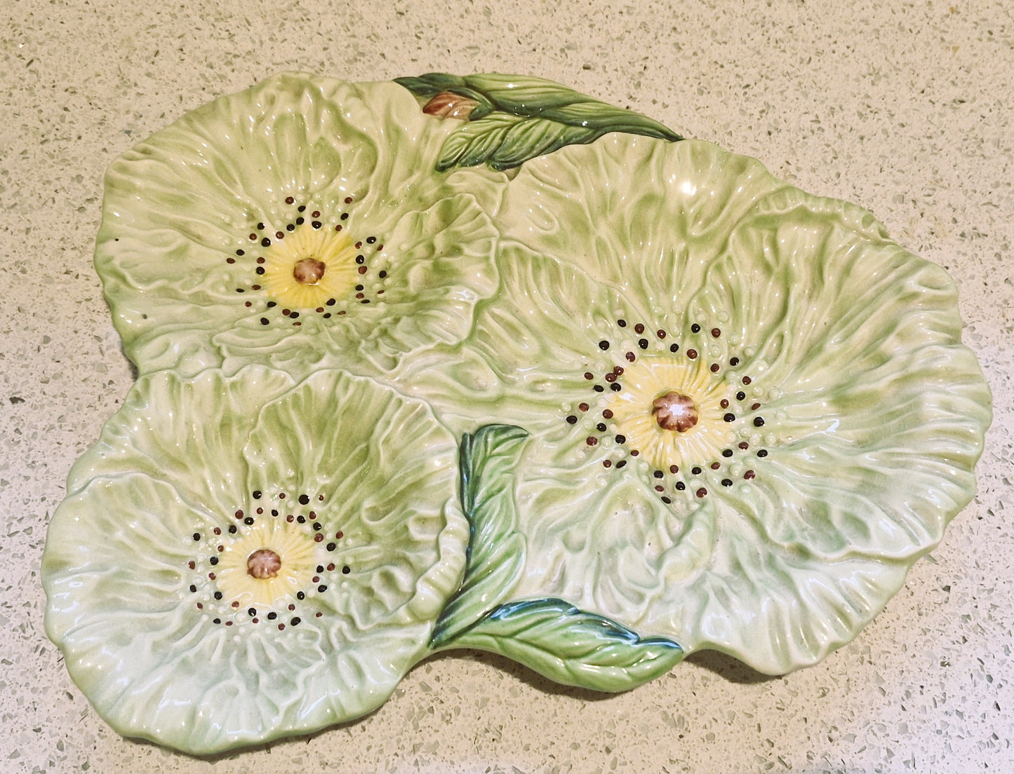 Carltonware 3 Section Platter, Poppy Pattern. Carltonware Poppy Pattern Plate, Carltonware dish, Green, Australian design, Buttercup